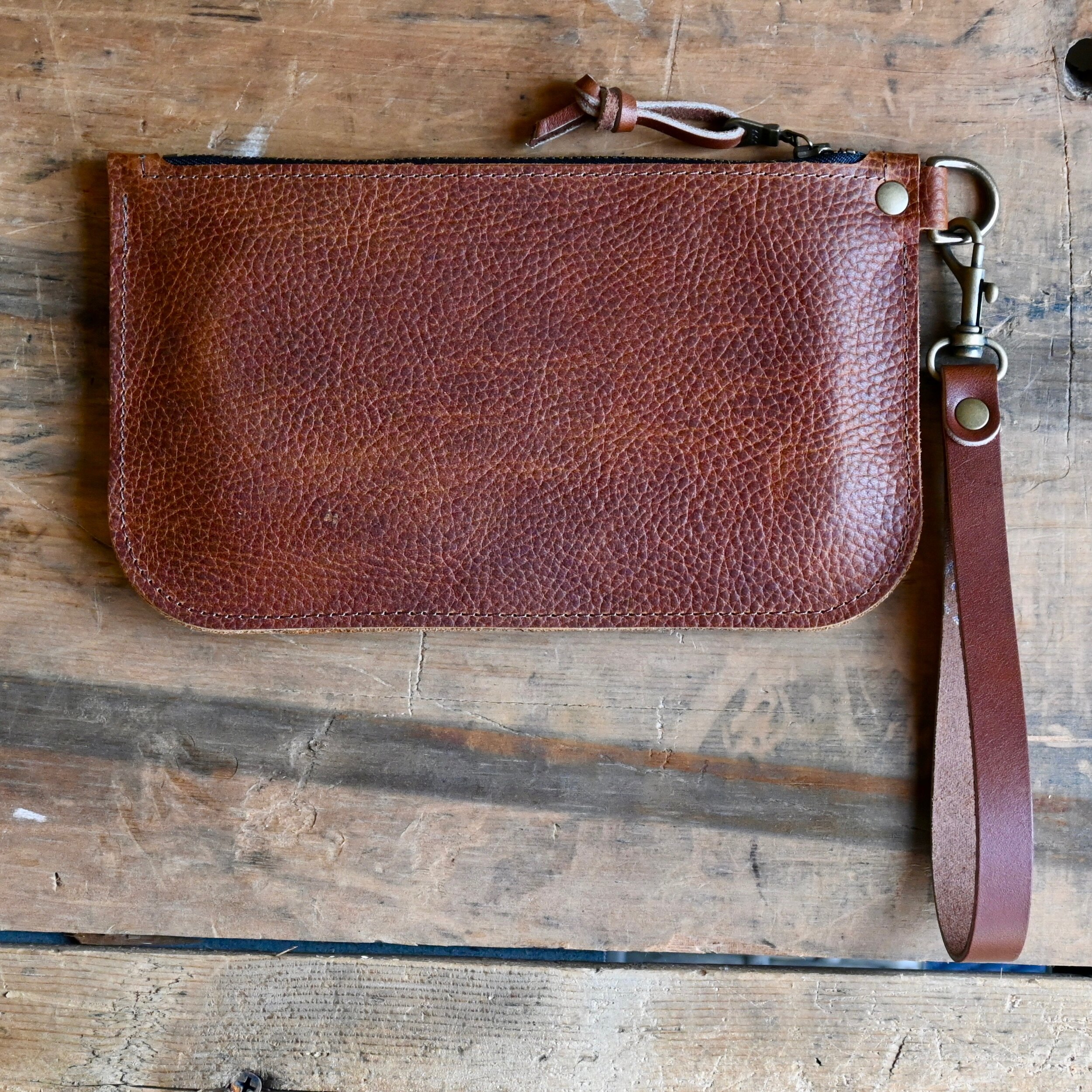 Leather Zipper Clutch — Stitch & Rivet