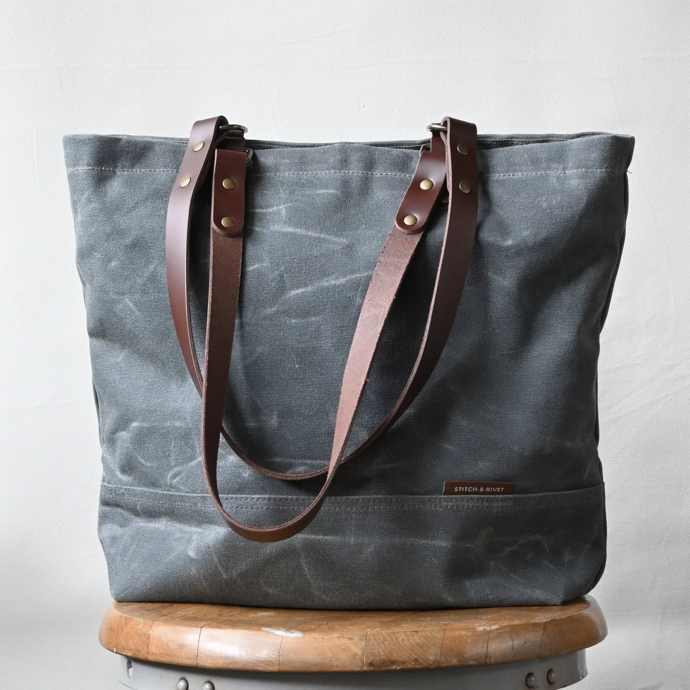 canvas leather purse