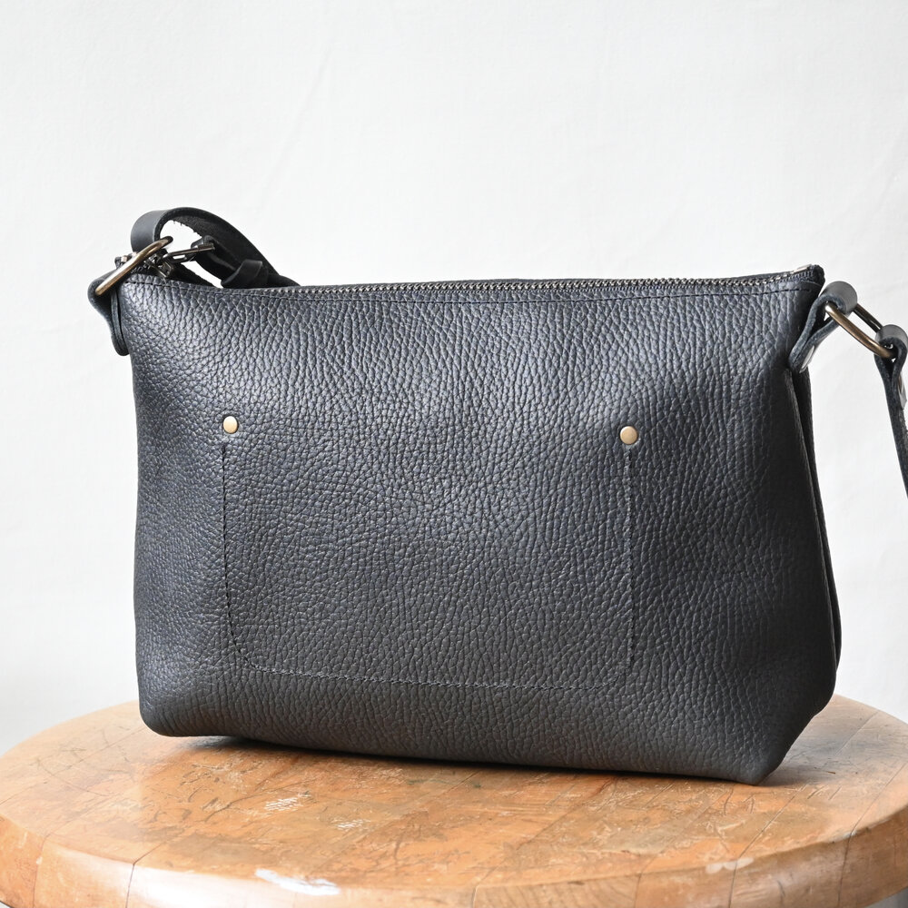 Stitch & Rivet waxed canvas and leather crossbody day bag in slate