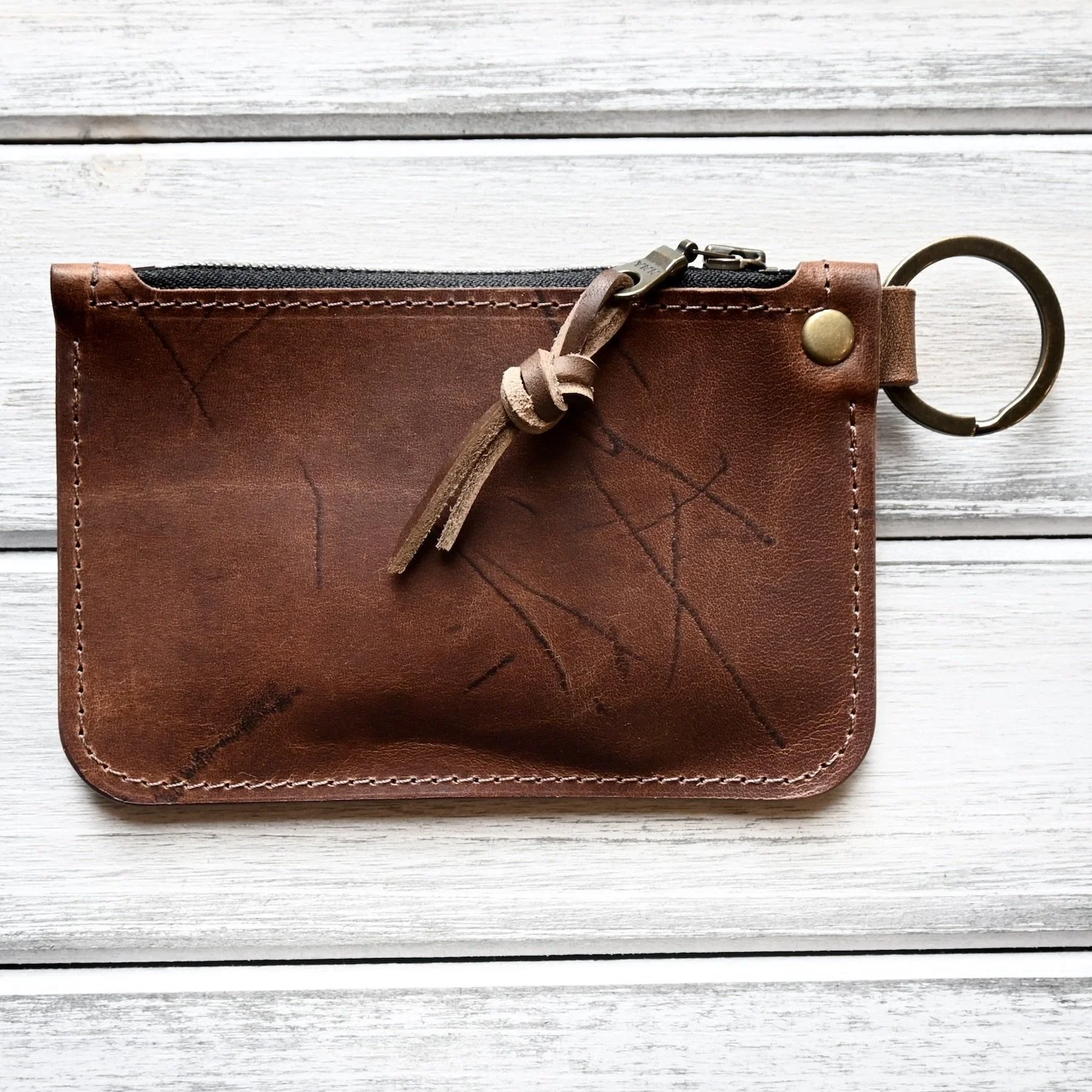 Handmade Leather Zipper Pouch — Stitch & Rivet
