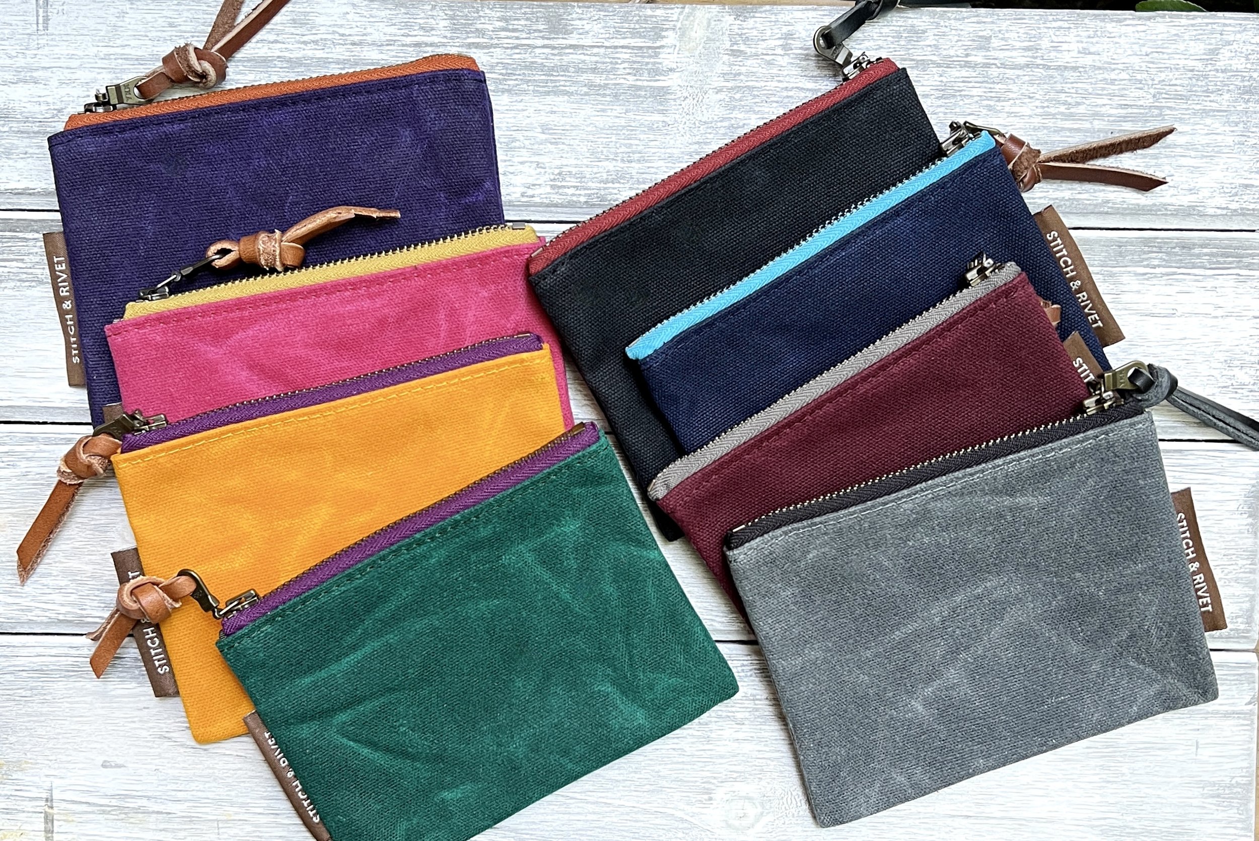LEATHER TOP ZIPPERED POUCH - SMALL - Go Forth Goods ®