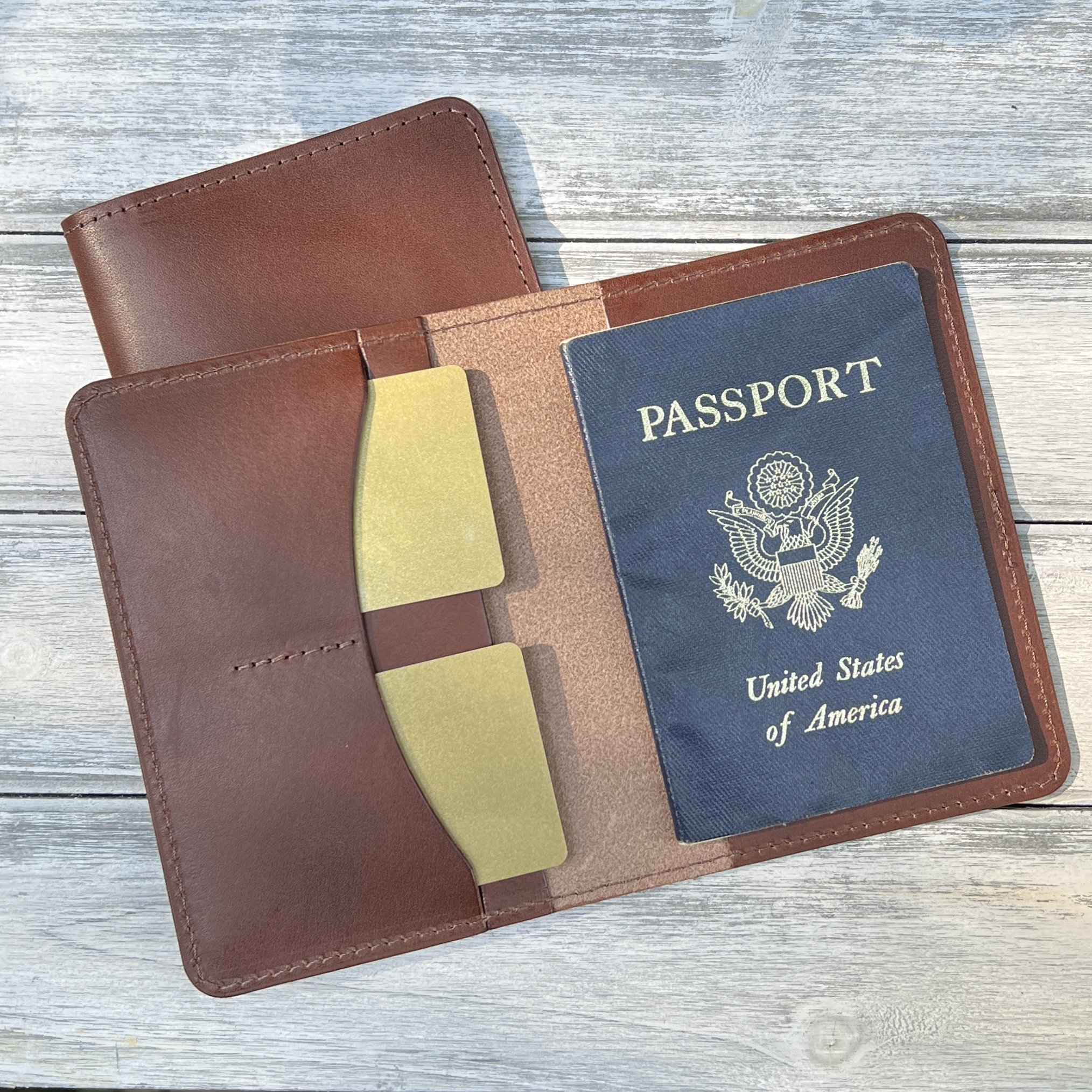 Leather Passport Wallet with option to add personalization — Stitch & Rivet