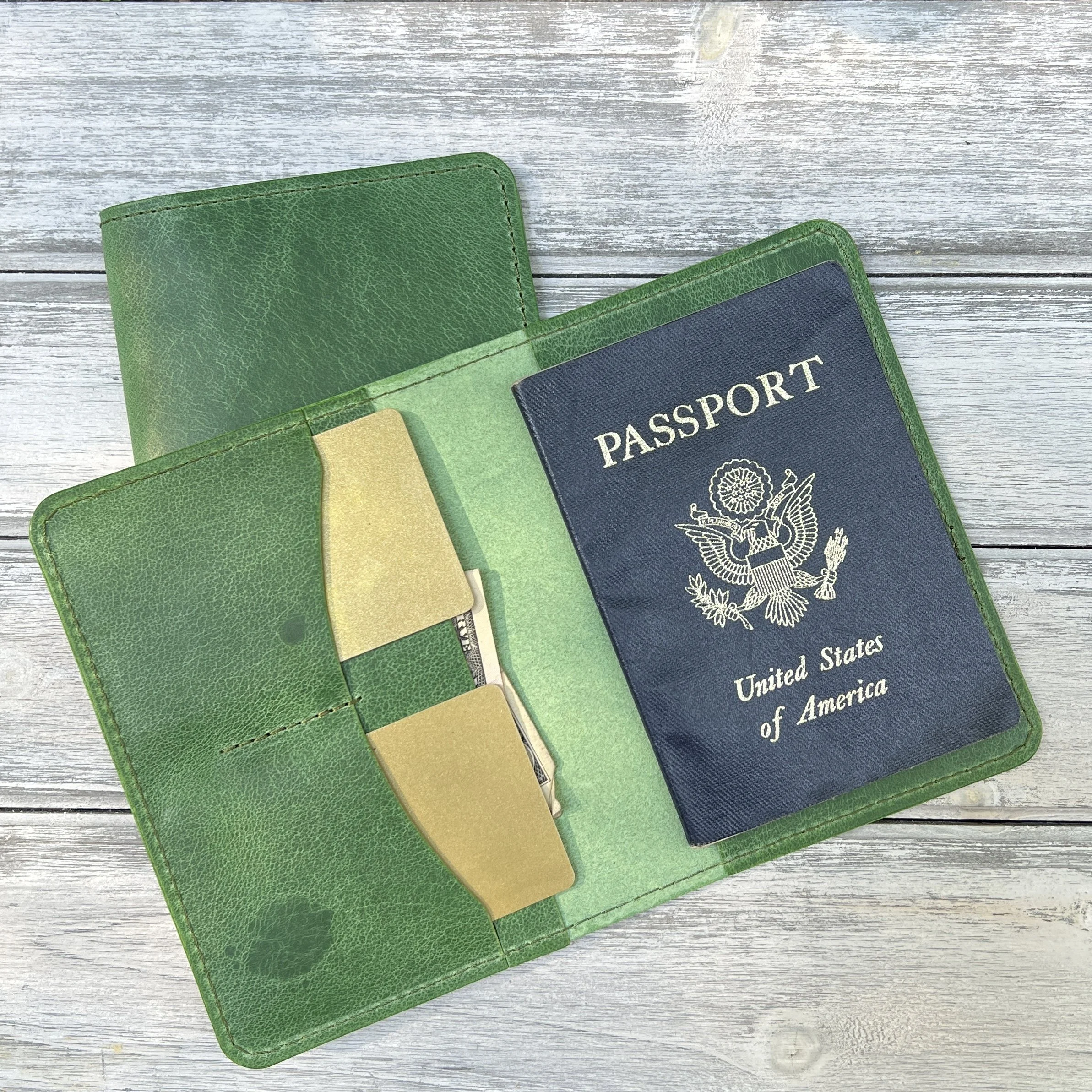 Leather Passport Wallet with option to add personalization — Stitch & Rivet