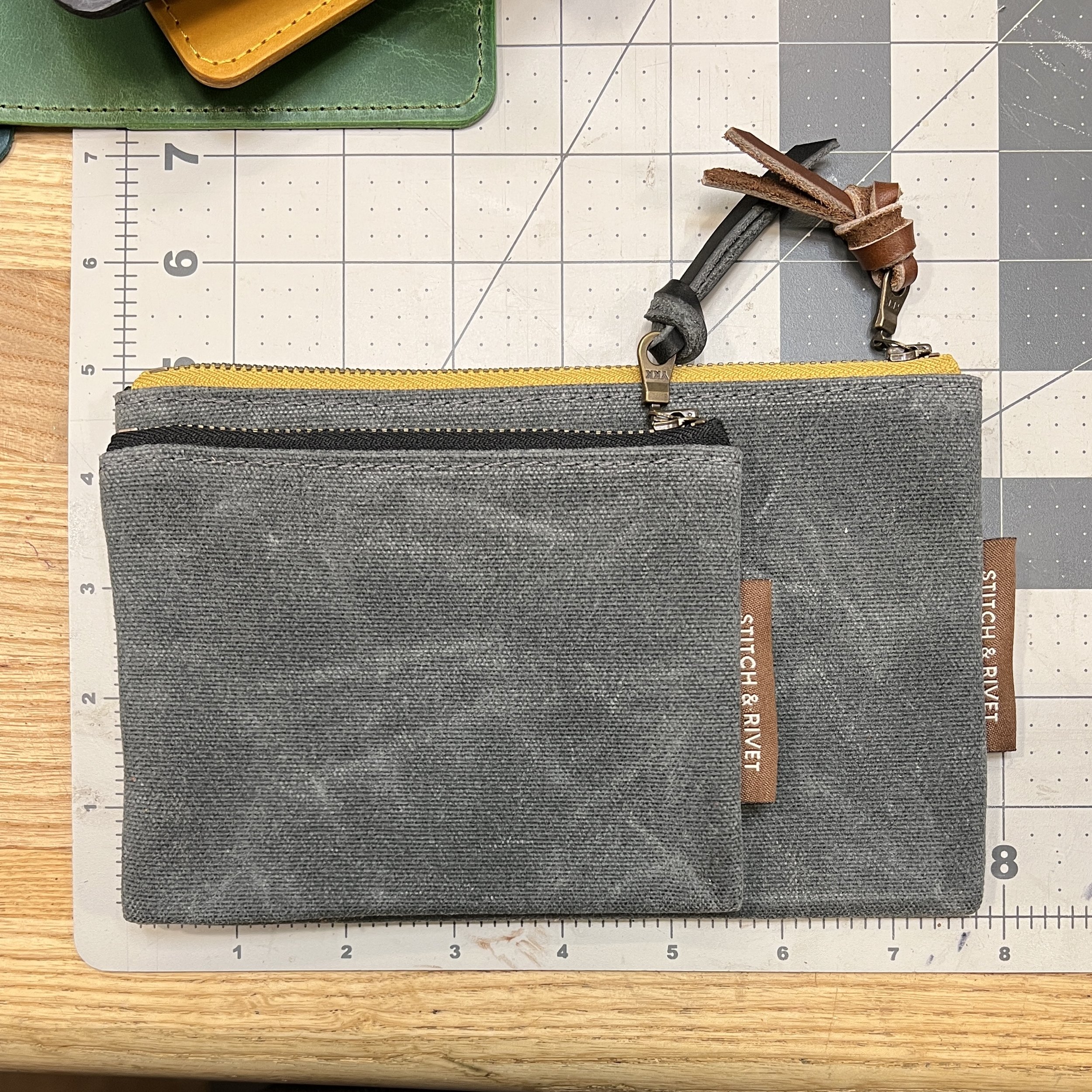 Small Waxed Canvas Zipper Pouch — Stitch & Rivet