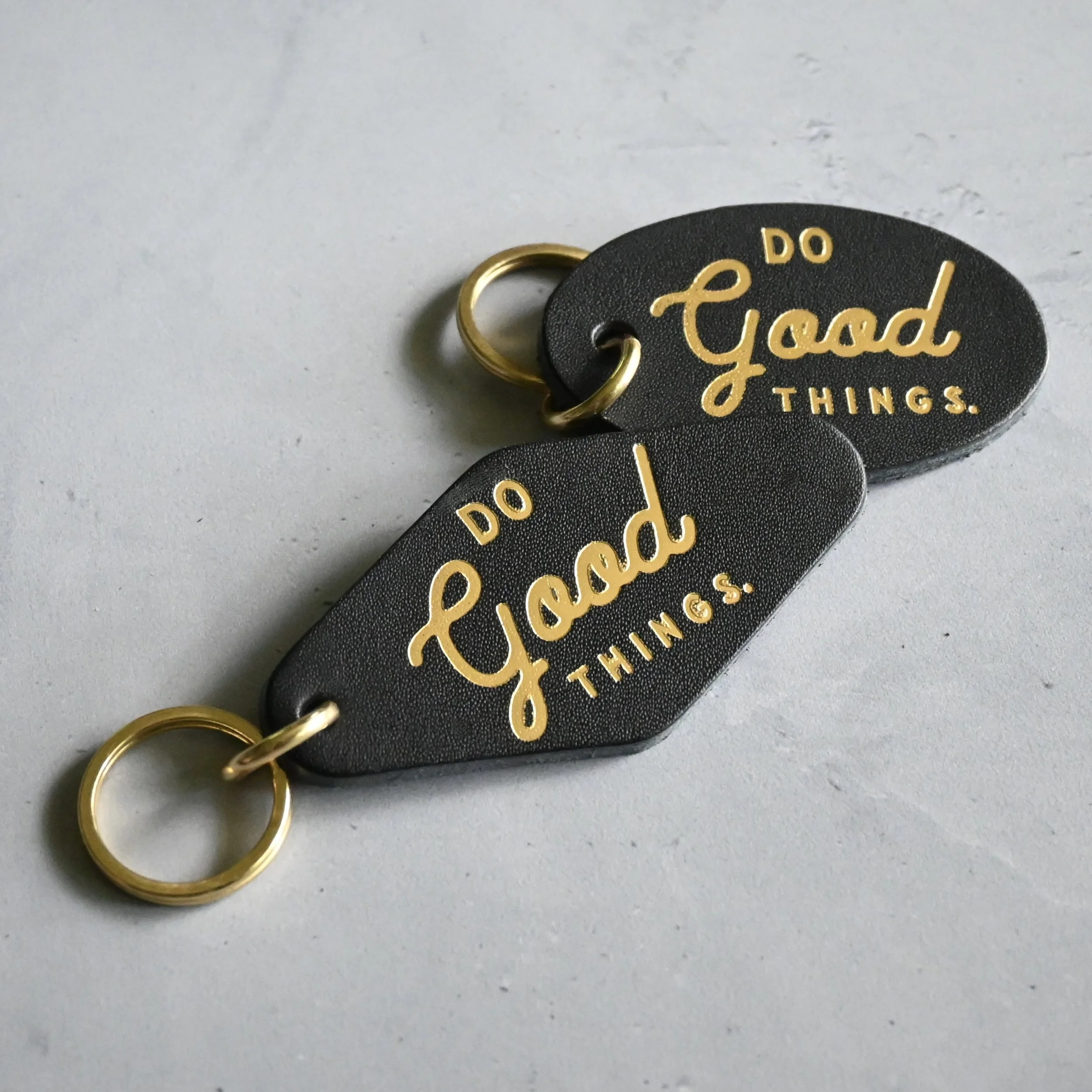 Do Good Things Leather Keychain.JPG