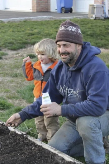 Dylan and his friend Emmet, who has been front-yard gardening all of his life! 