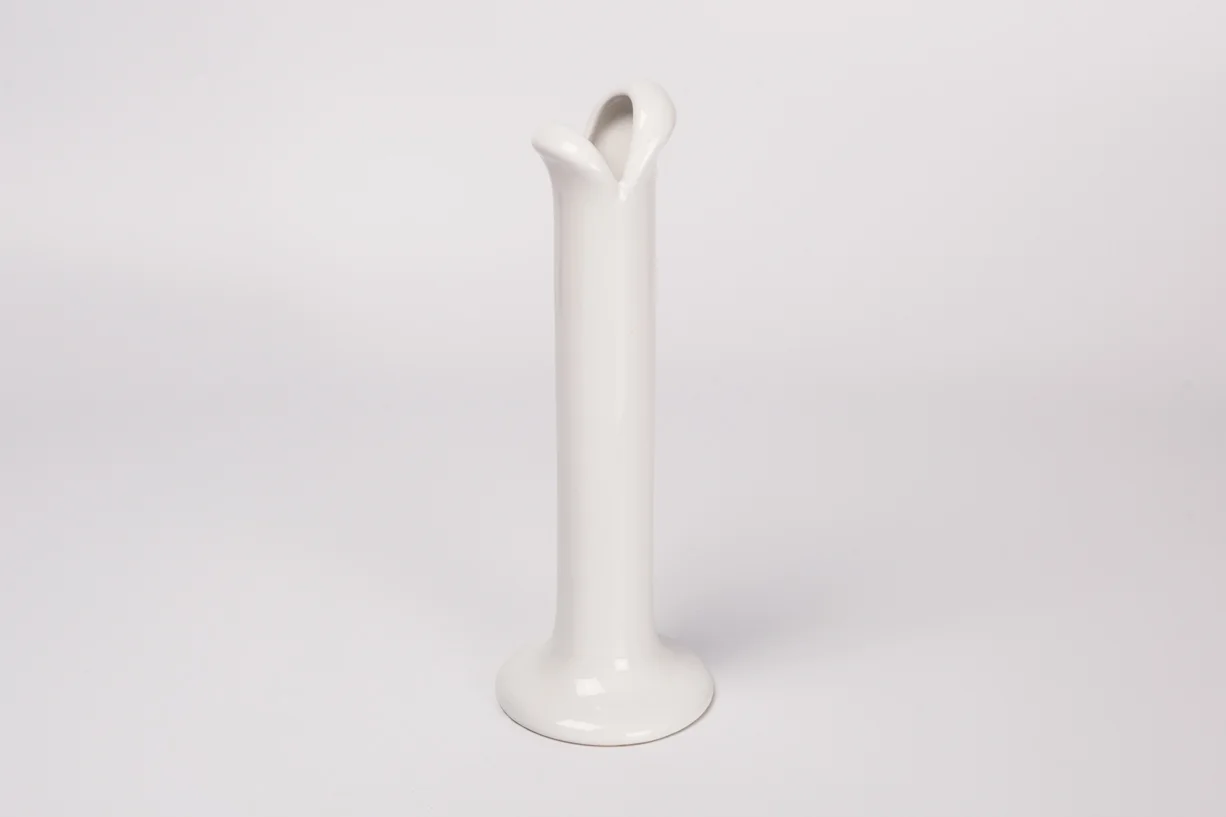 Vintage Italian Mouth Vase white by Mancioli for Raymor Italy 1960s