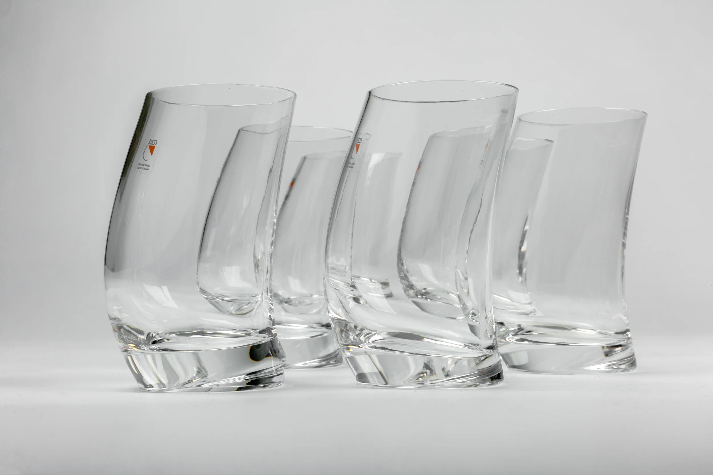 Italian Crystal Glasses by Angelo Mangiarotti, Italy 1990's