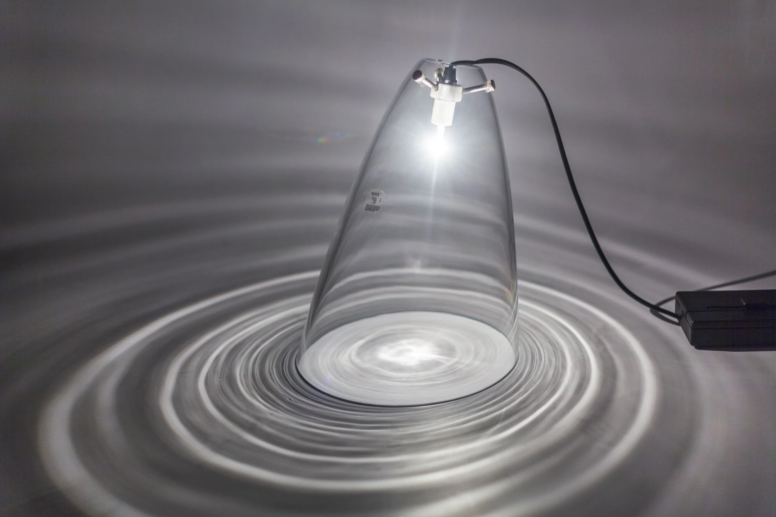Ghost glass lamp by Angelo Mangiarotti for Pollux Skipper, Italy 1985, Murano glass by Mazzega