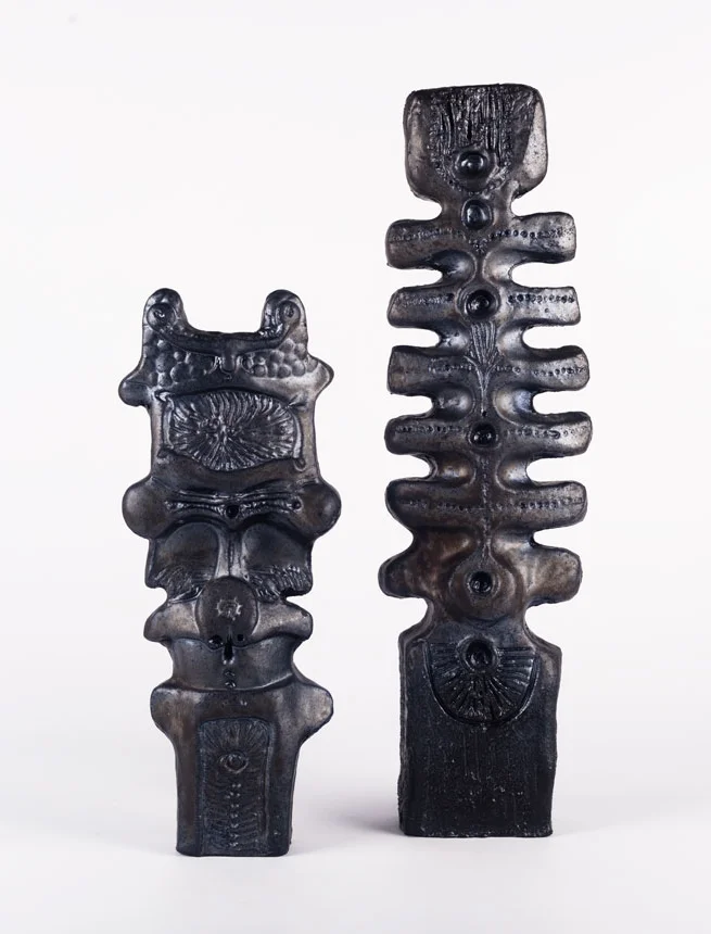 Pottery totems by Elisabeth Vandeweghe for Perignem (Belgium), early 1970s