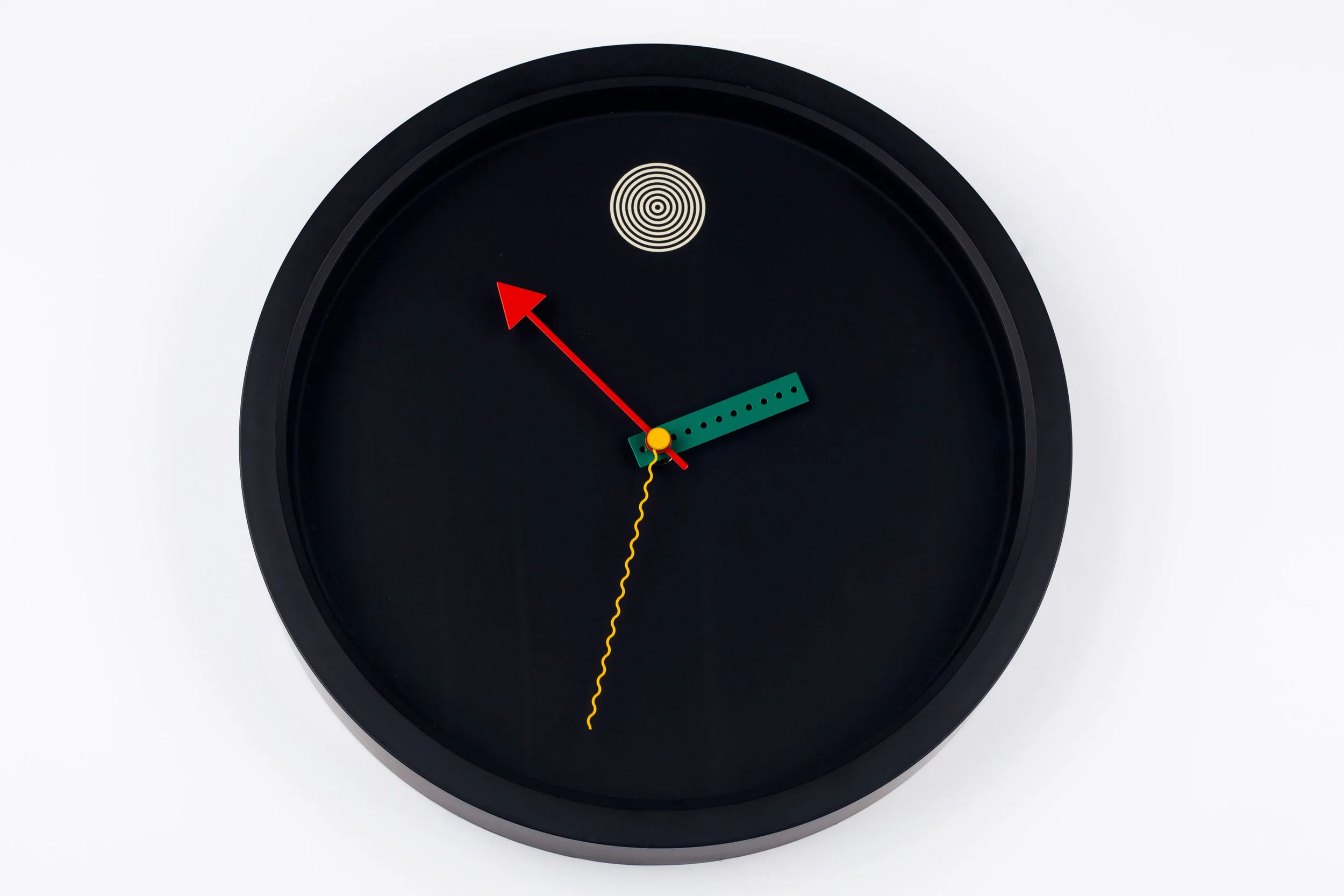 POSTMODERN BLACK WALL CLOCK BY SHOHEI MIHARA FOR WAKITA, JAPAN, 1980S