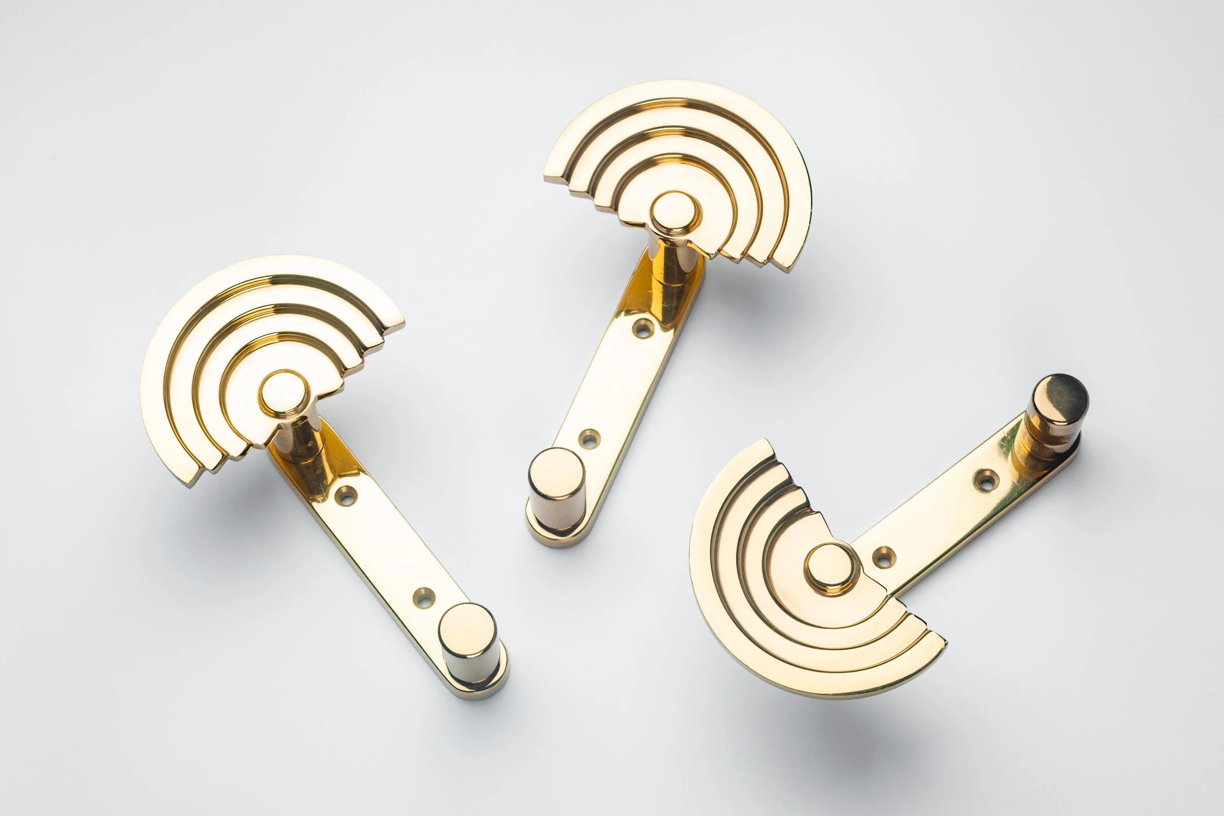 Ettore Sottsass coat hooks in polished brass