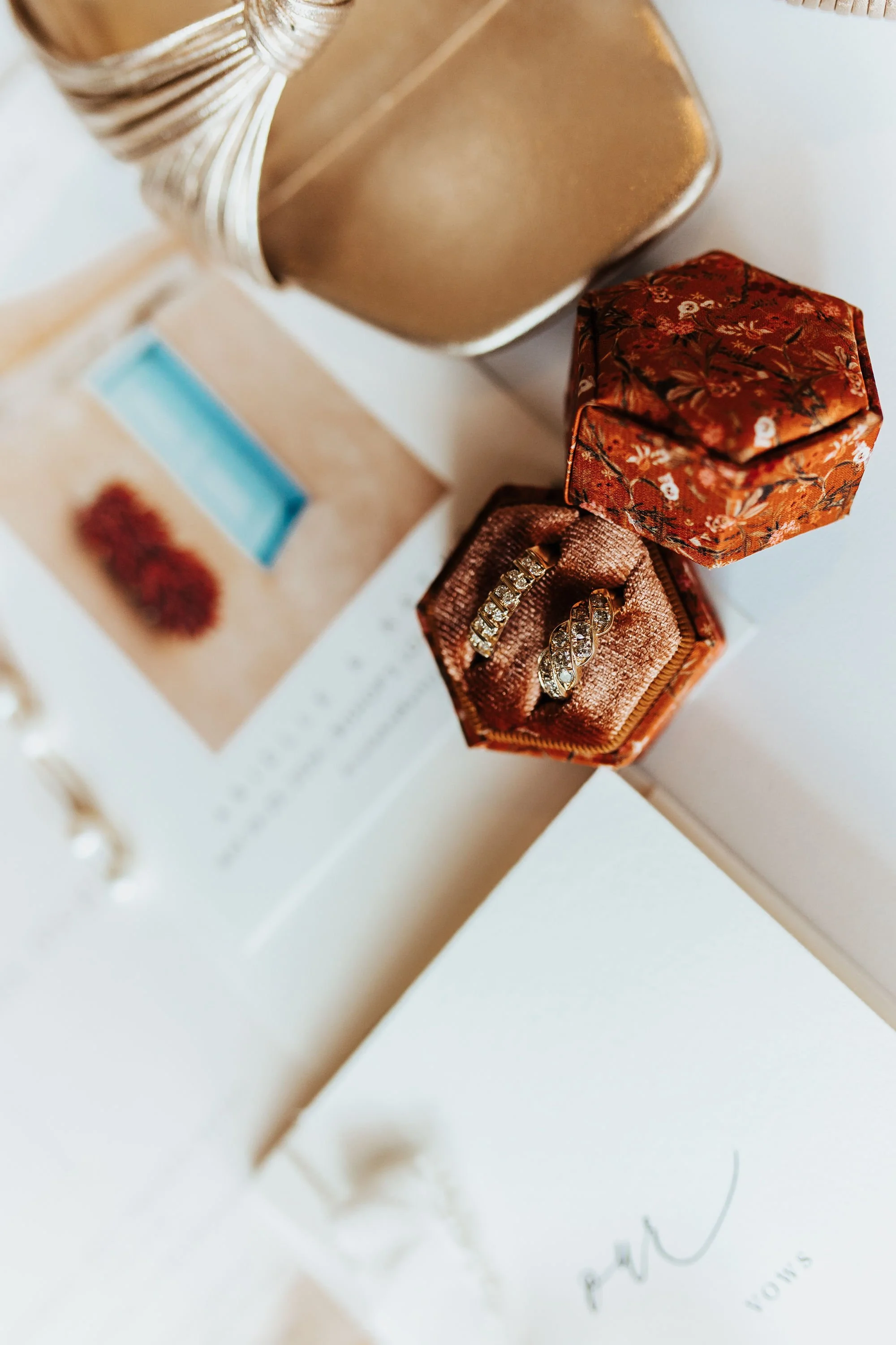 Wedding ring details shot New Mexico