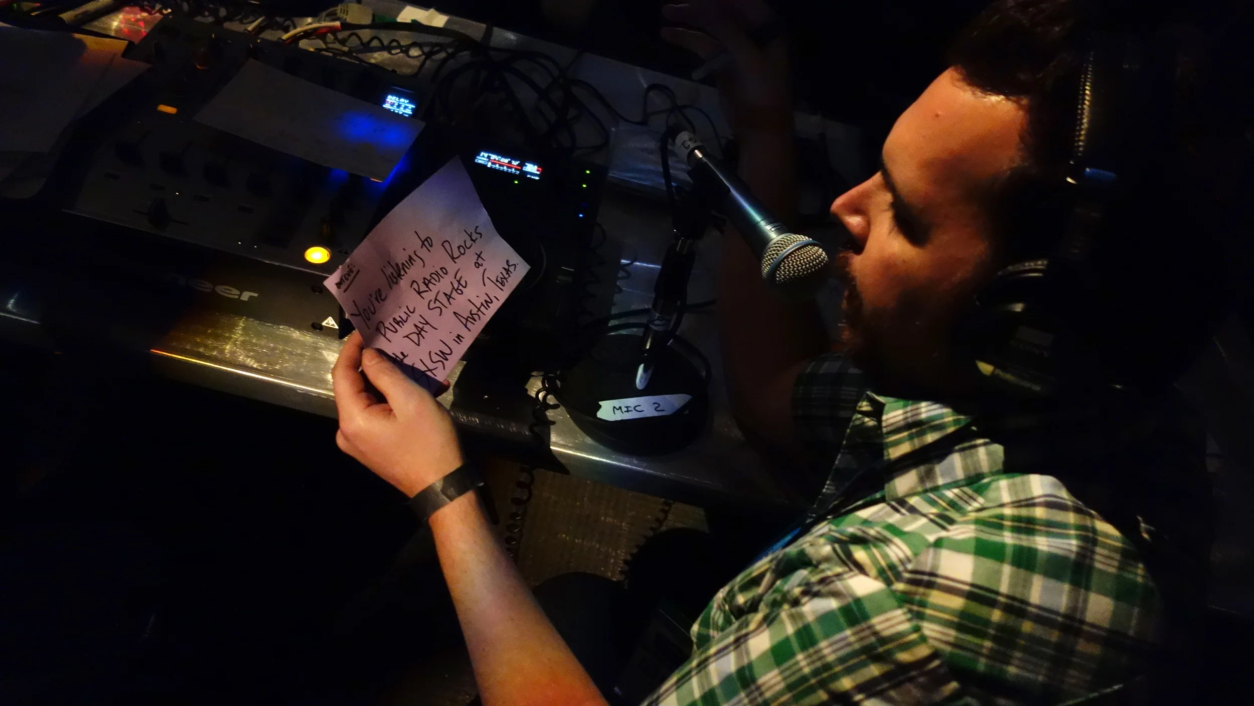 Matt Reilly on mic at the Radio Day Stage