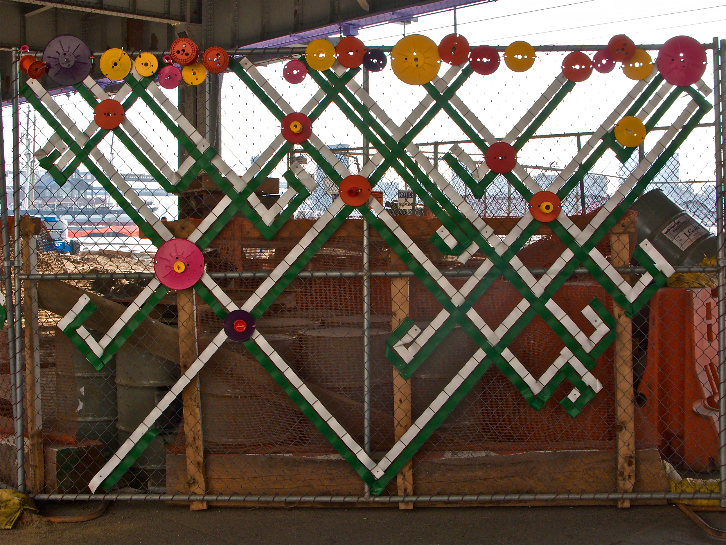Fence Embroidery with Embellishment - detail