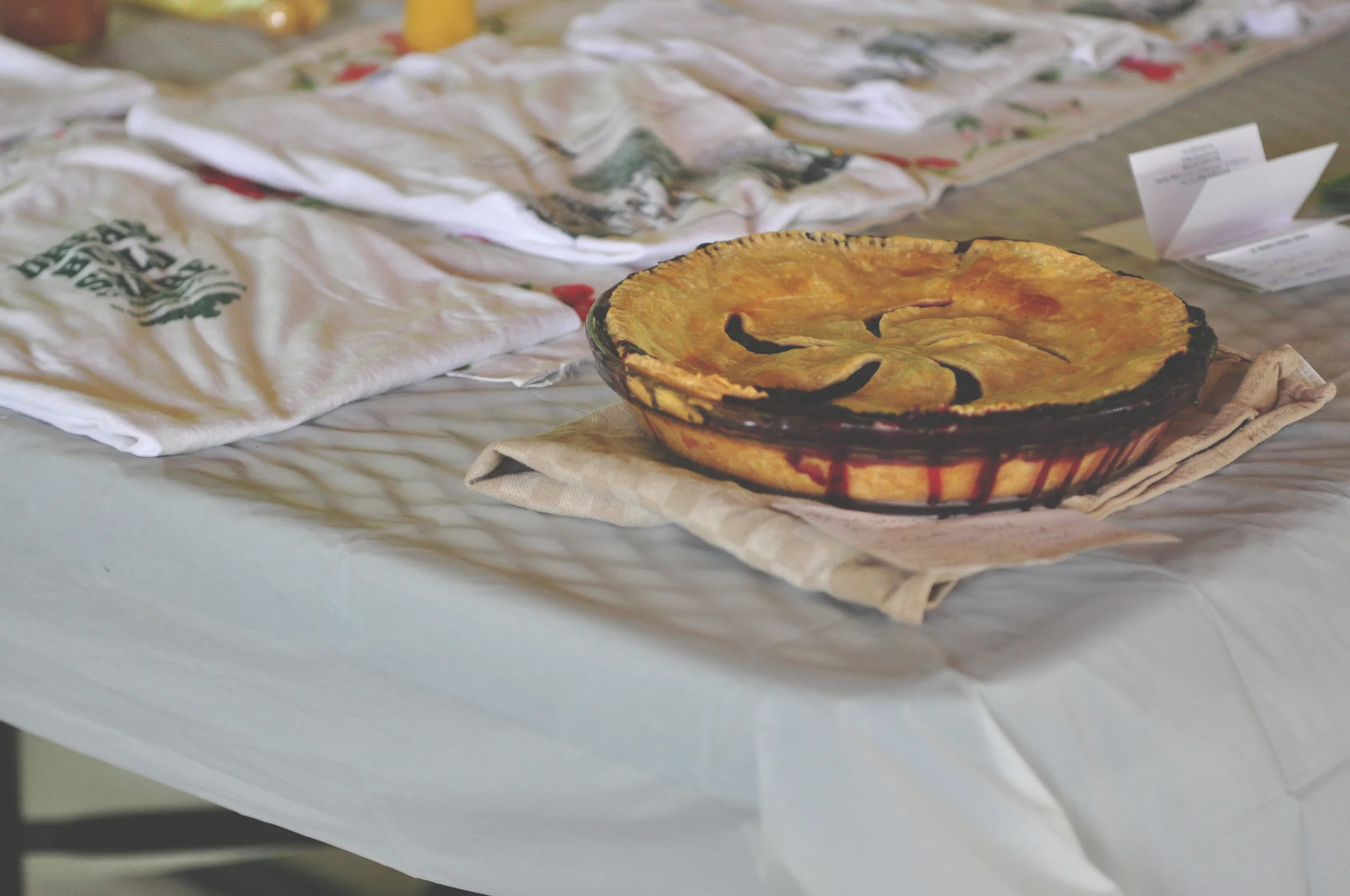 A homemade blueberry-peach pie was on hand for the winner of the haiku contest.