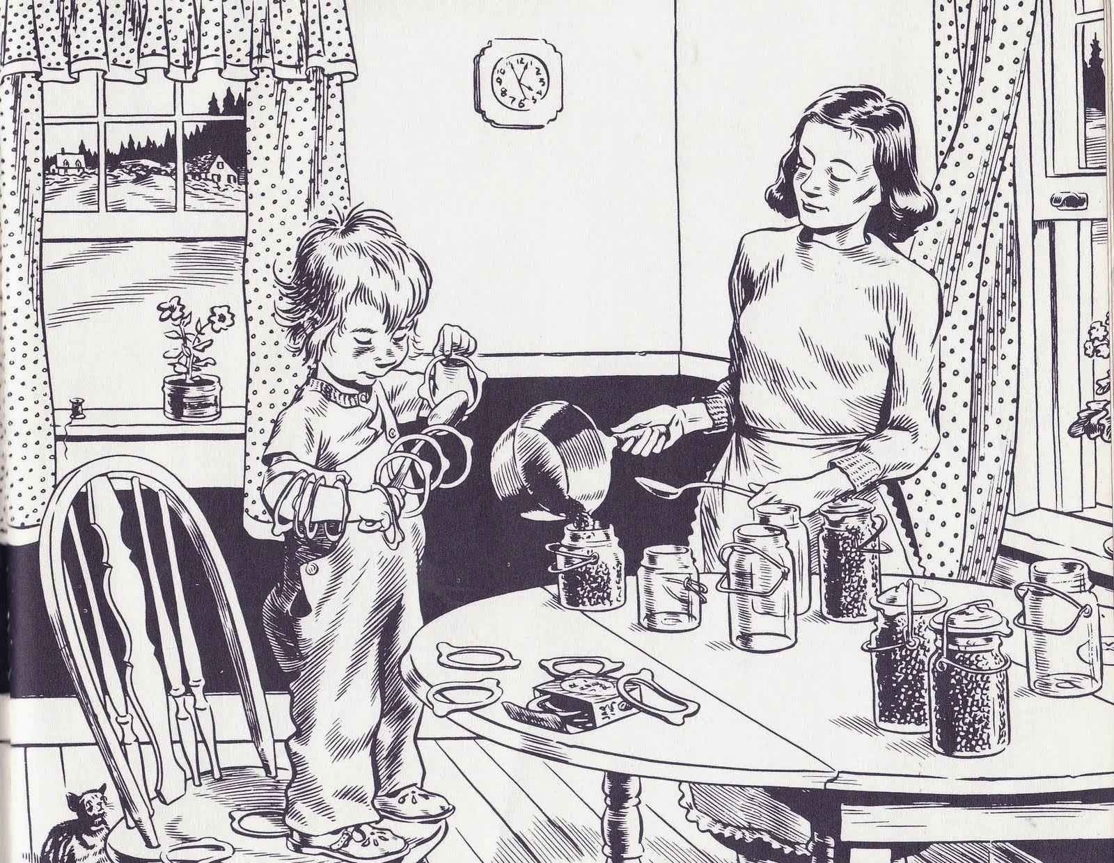 The closing image from Robert McCloskey's Blueberries for Sal ( source )