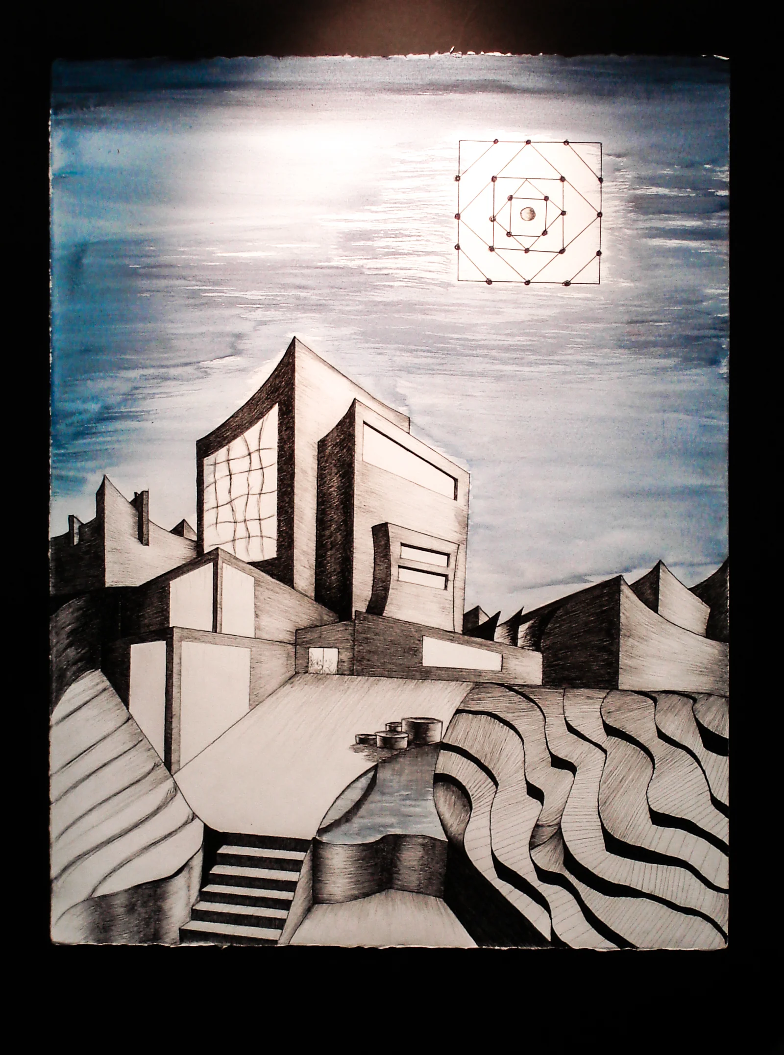 25X32 Ink and water color