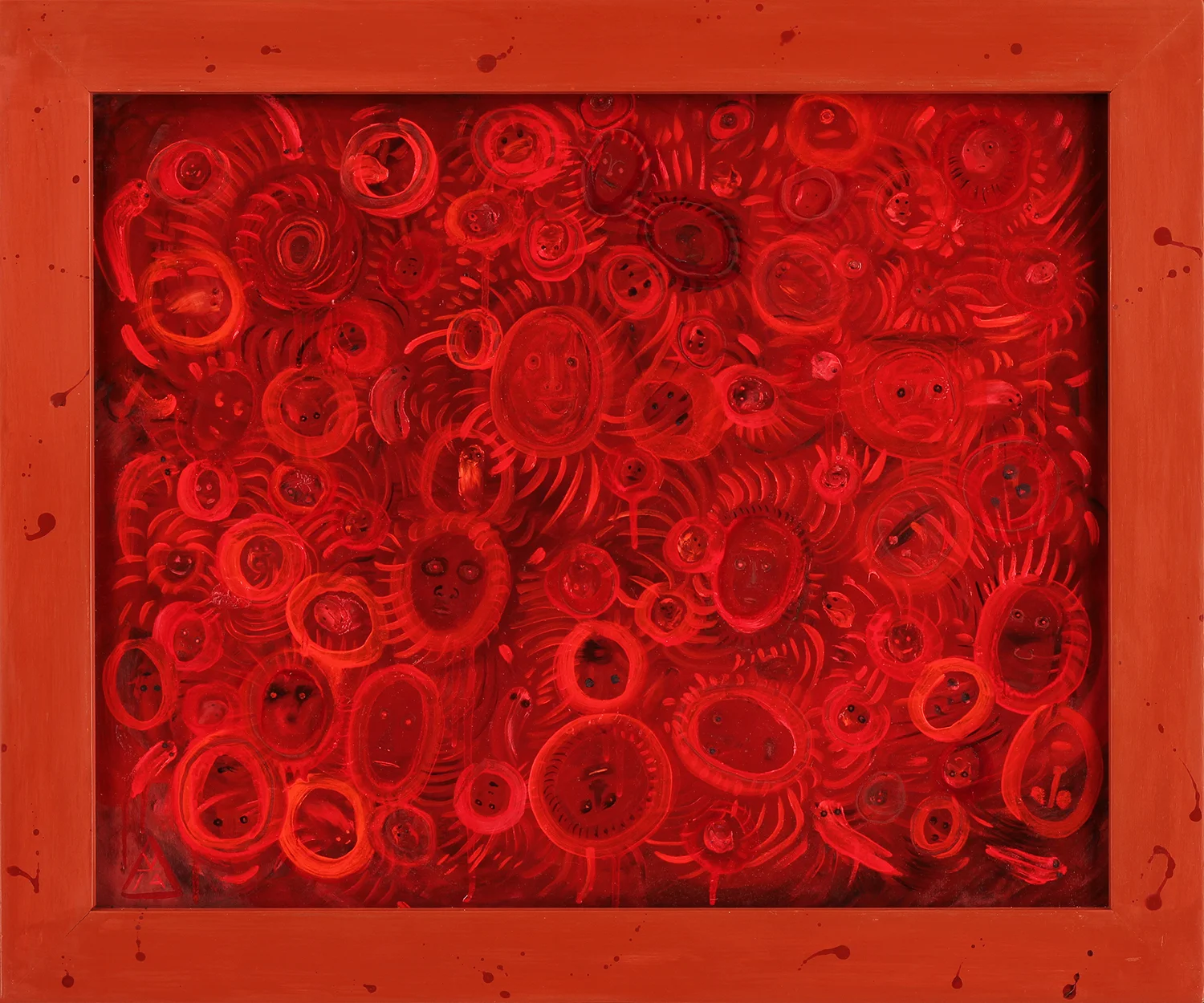   Hemoglobins &nbsp;&nbsp; oil on wood &nbsp; 19 1/2" x 23" &nbsp; 2015          
