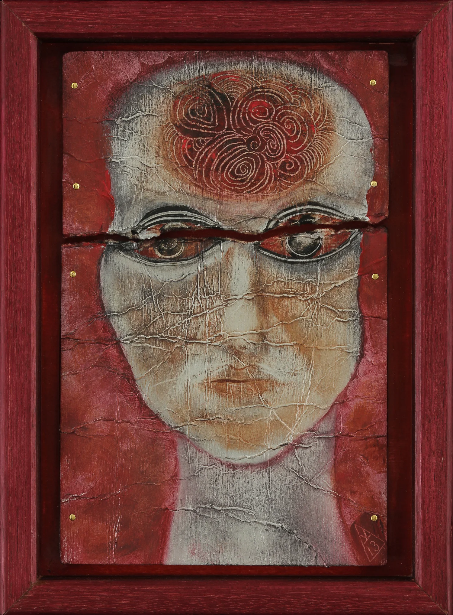   Aneurysm &nbsp;&nbsp; oil on cardboard on wood &nbsp; 10" x 8" &nbsp; 2013       