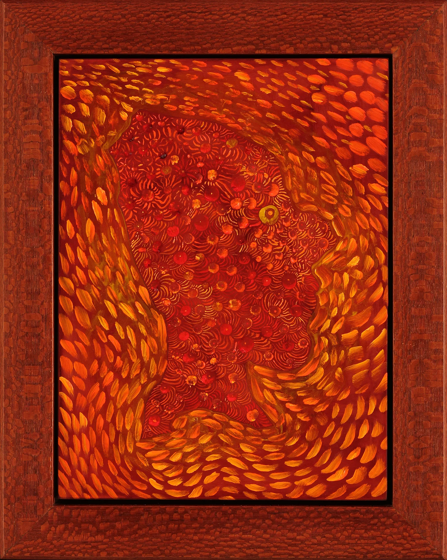   Head Right &nbsp;&nbsp; oil on wood &nbsp; 15" x 12" &nbsp; 2015 &nbsp; (tracing of head profile)       