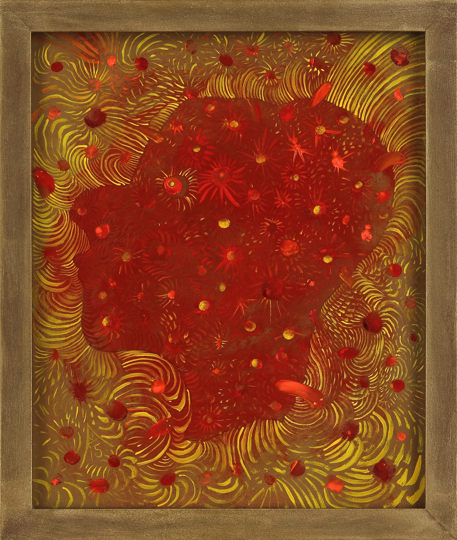   Head Left &nbsp;  oil on wood &nbsp; 13" x 11" &nbsp; 2015 &nbsp; (tracing of head profile)       