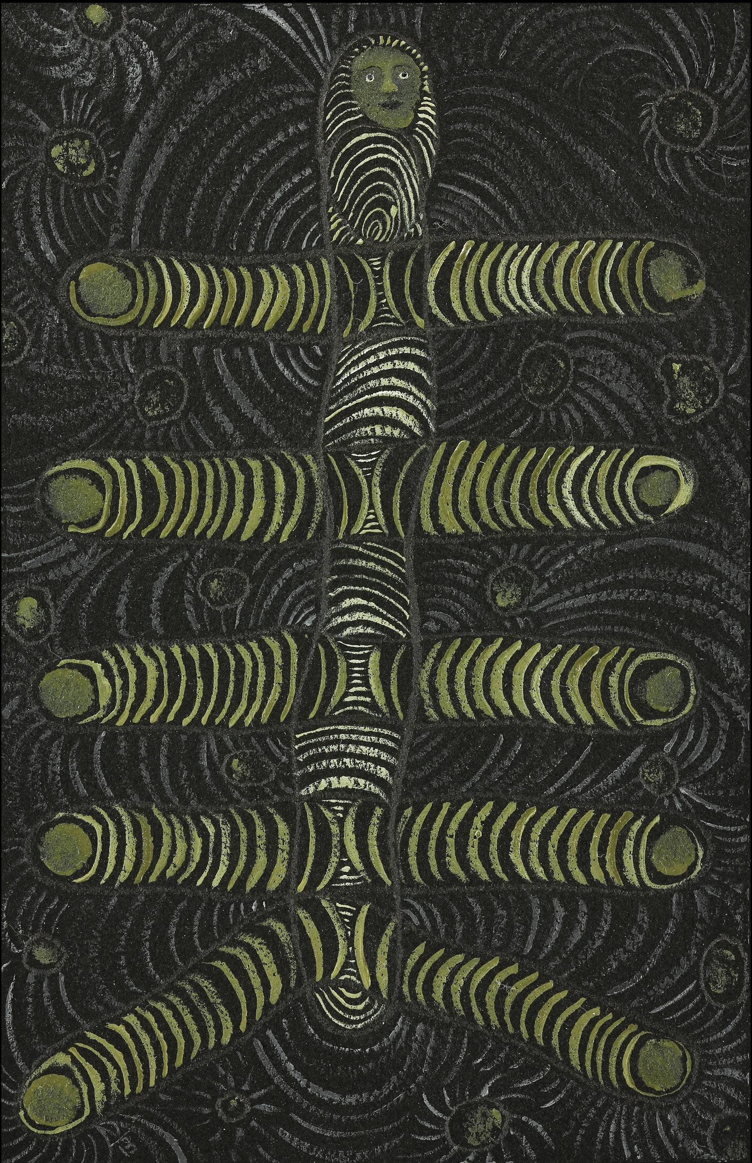   Finger Figure &nbsp;&nbsp; oil and pencil on paper &nbsp; 8" x 5" &nbsp; 2013 &nbsp; (finger tracing)       