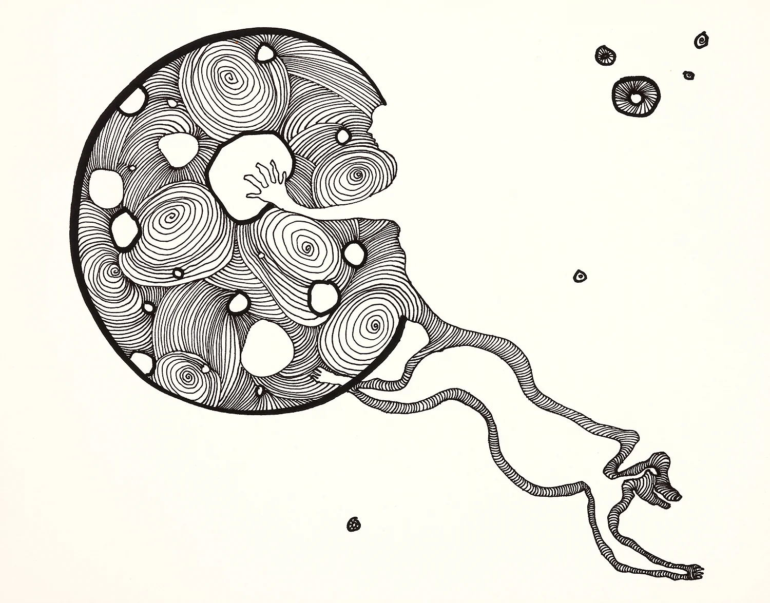 Woman Dog Star marker on paper 11" x 14" 2014
