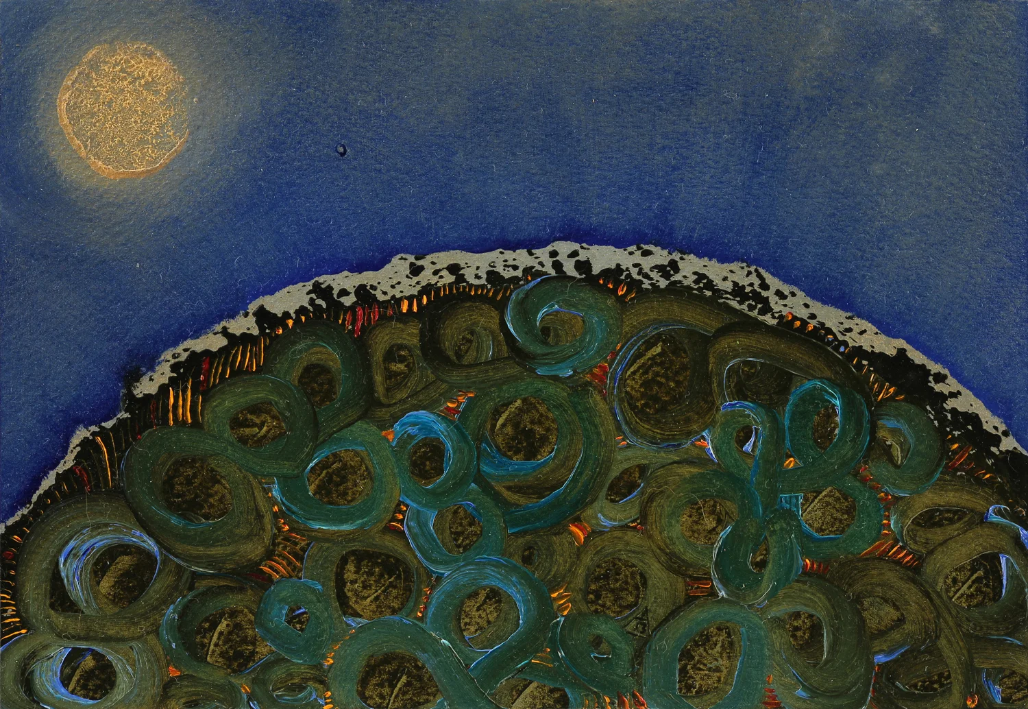   Beach Bubbles &nbsp;&nbsp;&nbsp; oil on paper &nbsp; 5" x 7" &nbsp; 2013       