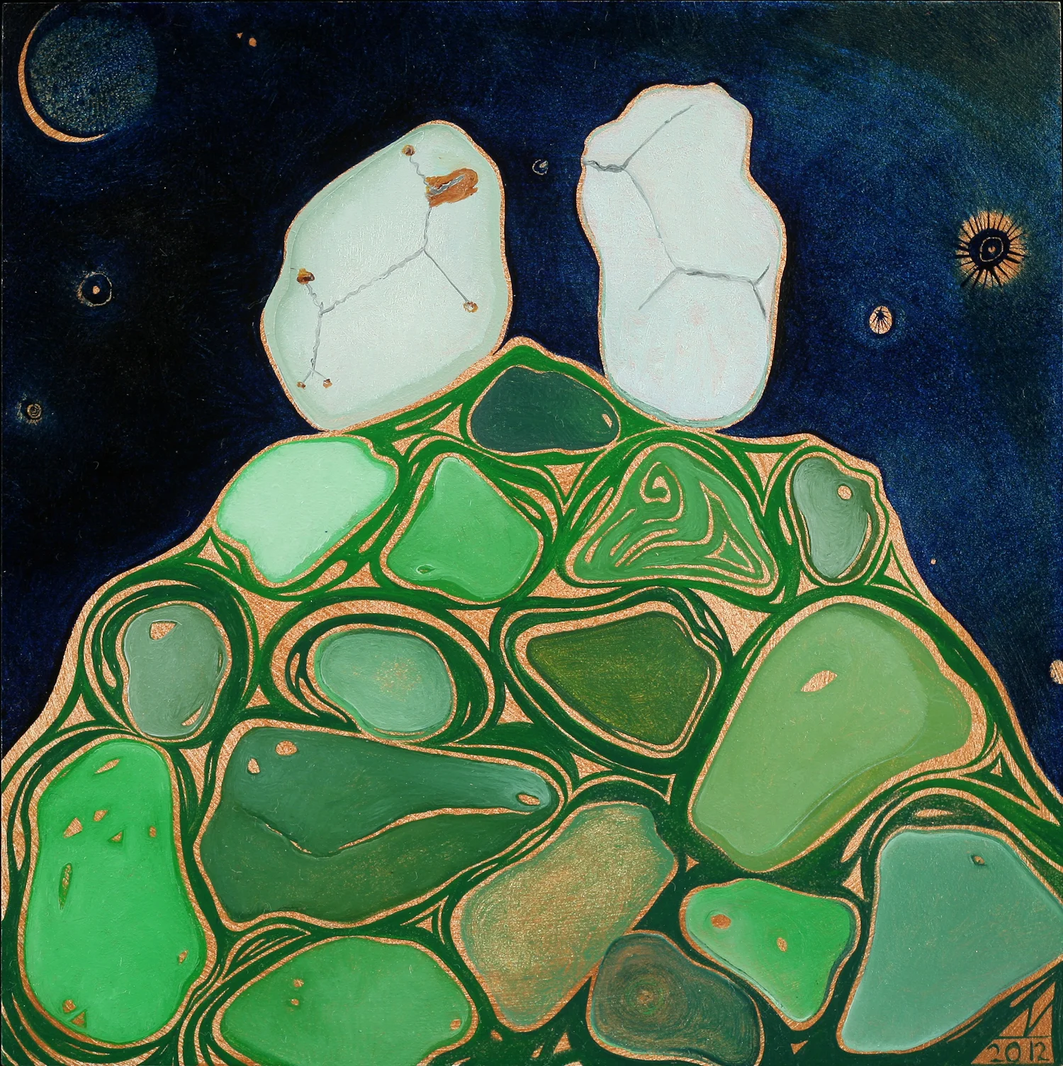   Rendezvous  &nbsp; &nbsp; oil on board &nbsp; 5" x 5" &nbsp; 2012       