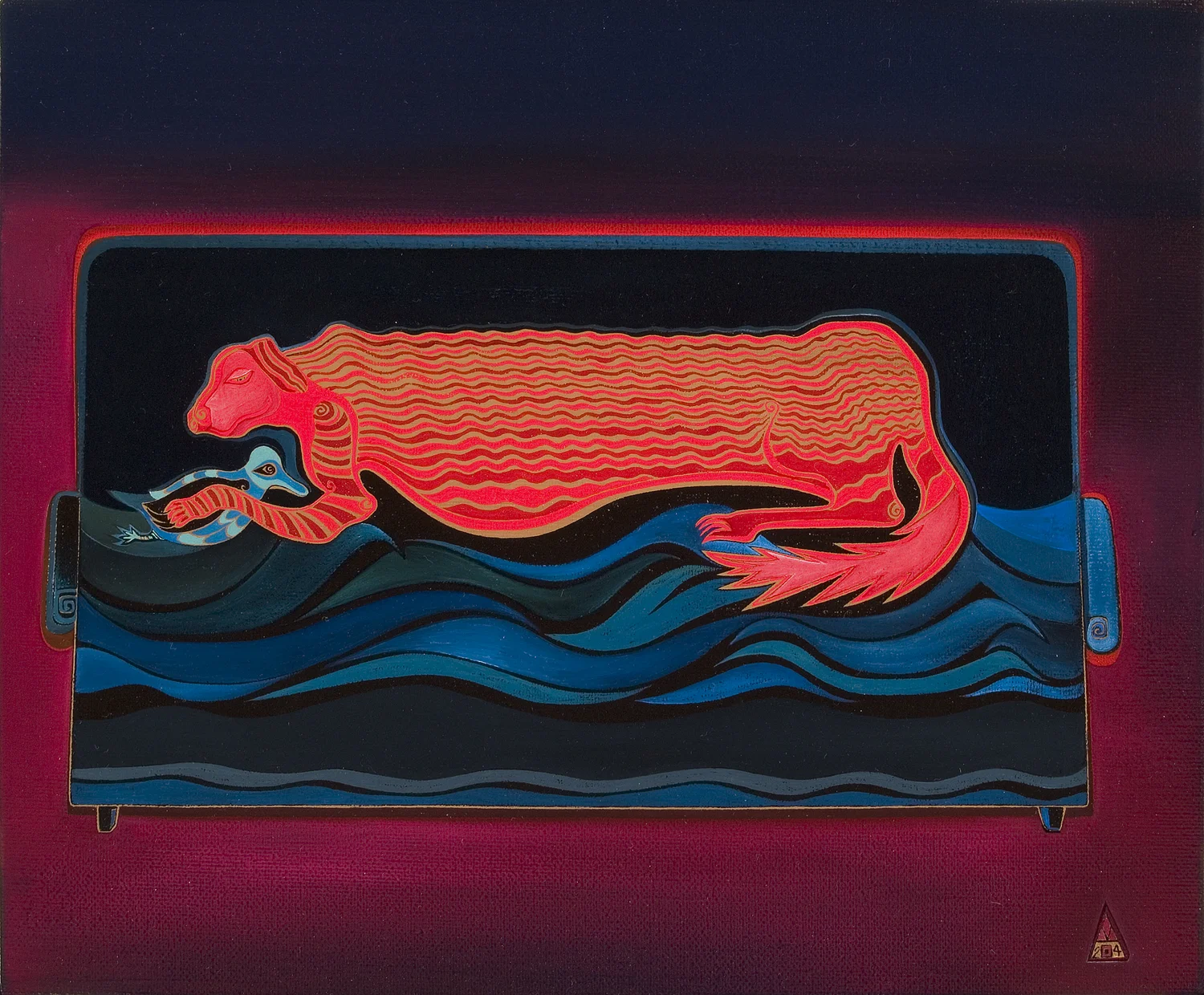  On the Couch &nbsp;&nbsp; oil on canvas &nbsp; 11" x 14" &nbsp; 2004       