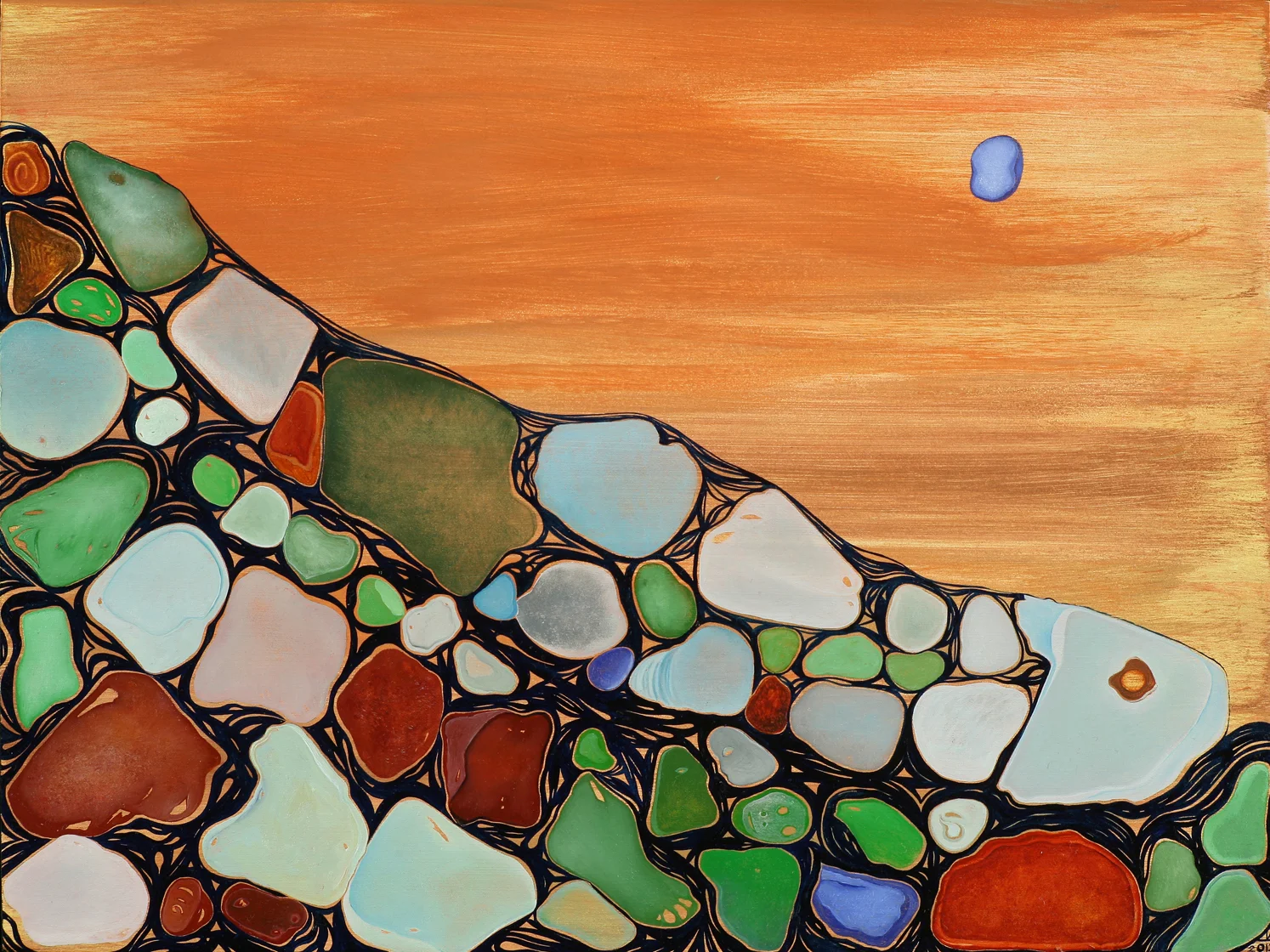   Beach Glass &nbsp;&nbsp; oil on board &nbsp; 9" x 12" &nbsp; 2012       