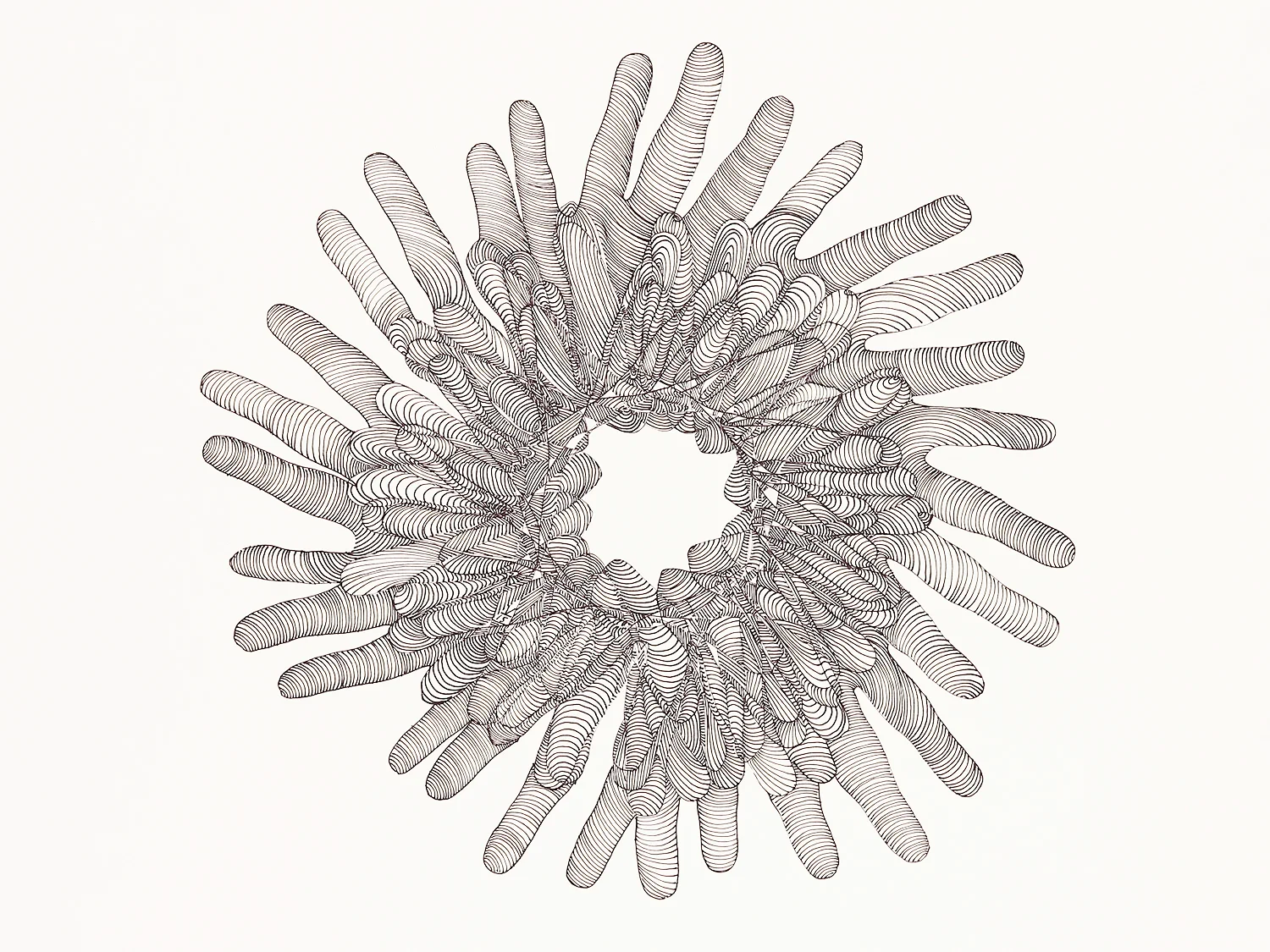 Fingers 2 ink on paper 19" x 24" 2015