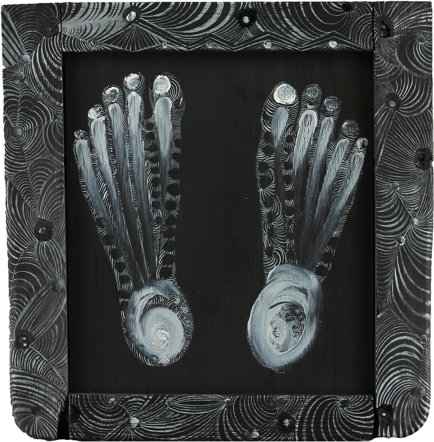 Self Portrait oil on wood 14" x 13 1/2" 2012