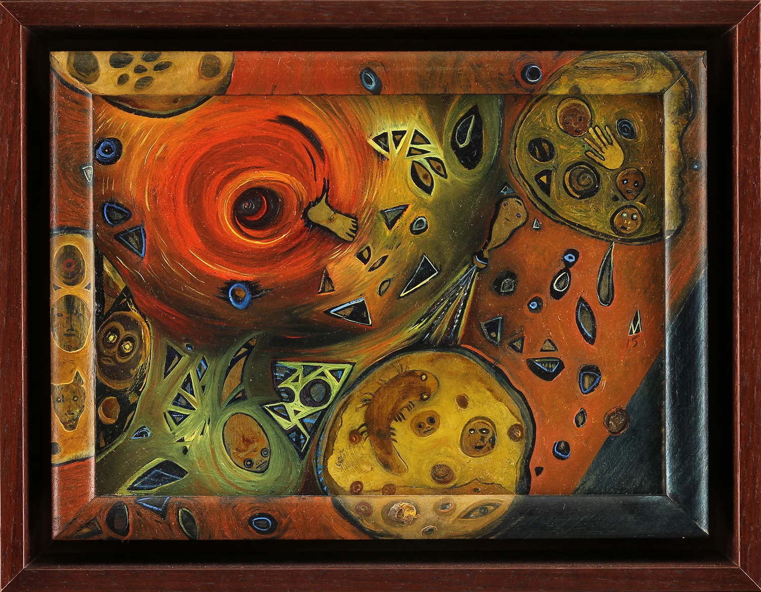 Baking oil on wood 7" x 9" 2015