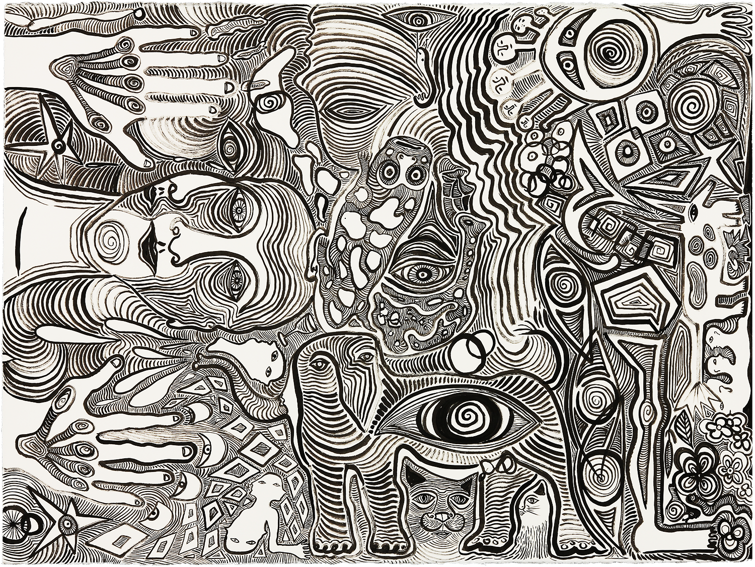 Eyes of the Beholder sumi ink on paper 28" x 35" 2017