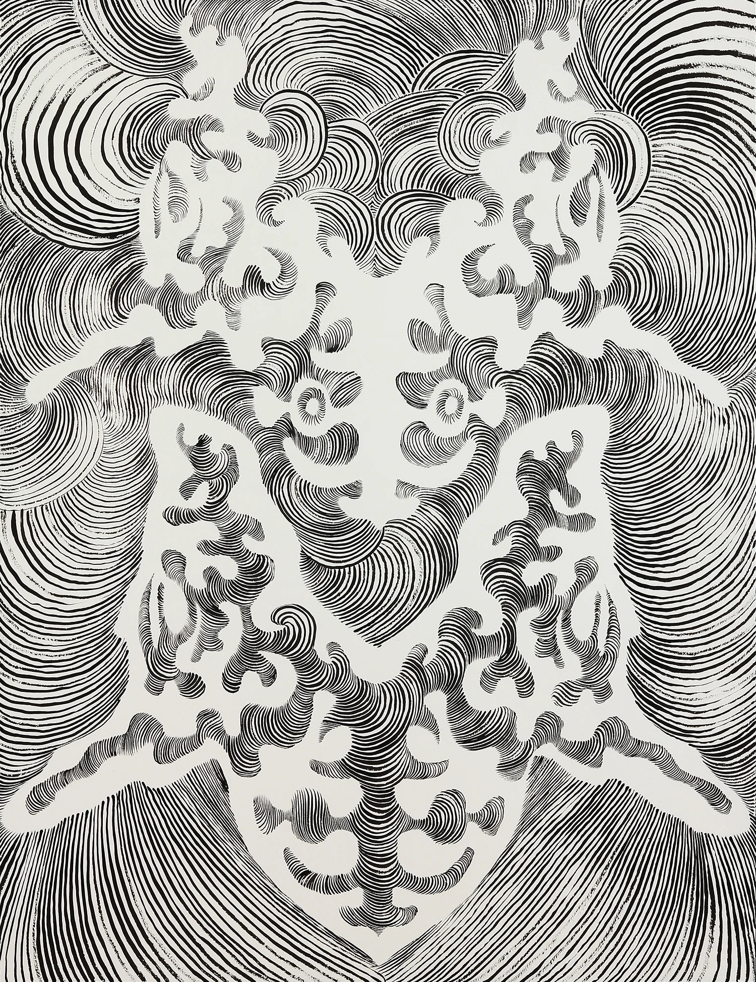    Cerebellum &nbsp;&nbsp; sumi ink on paper &nbsp; 31" x25" &nbsp; 2016 &nbsp; (Brain Study Series)              