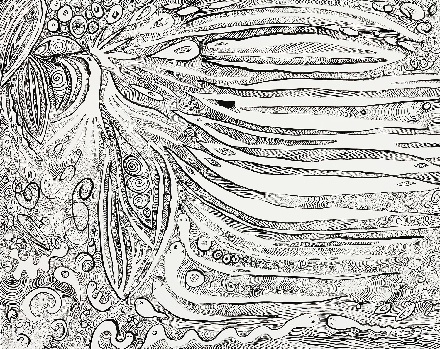    King Fisher   &nbsp;&nbsp; sumi ink on paper &nbsp; 24" x 29" &nbsp; 2016              