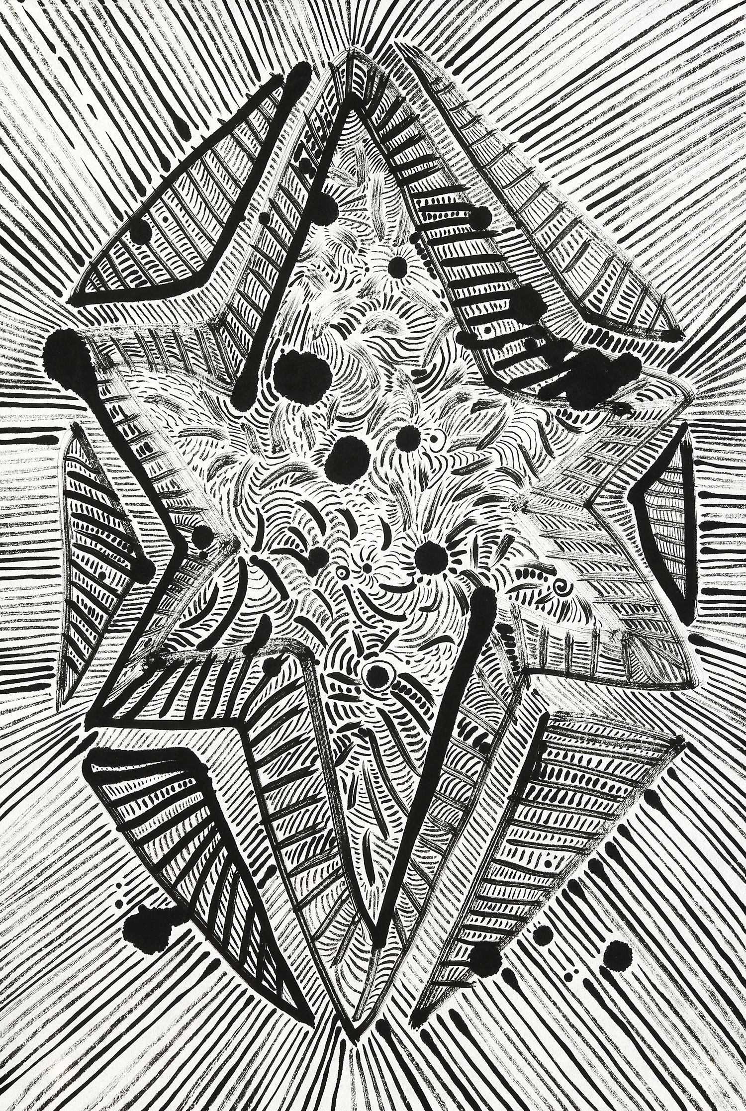    Star &nbsp;&nbsp; sumi ink on paper &nbsp; 23" x 17" &nbsp; 2016            
