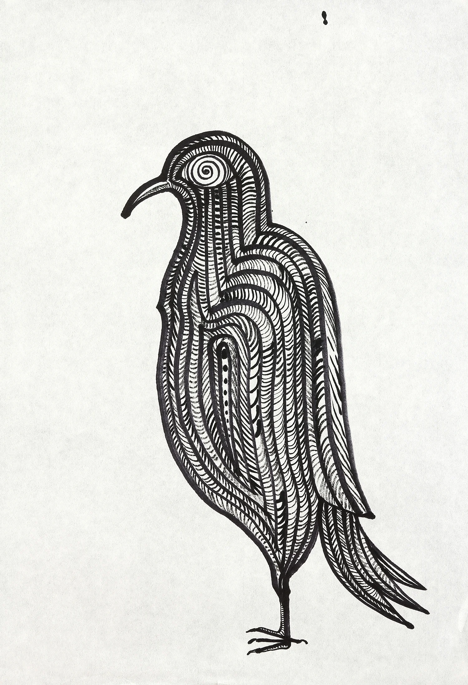 Standing Bird sumi ink on paper 23" x 17" 2016
