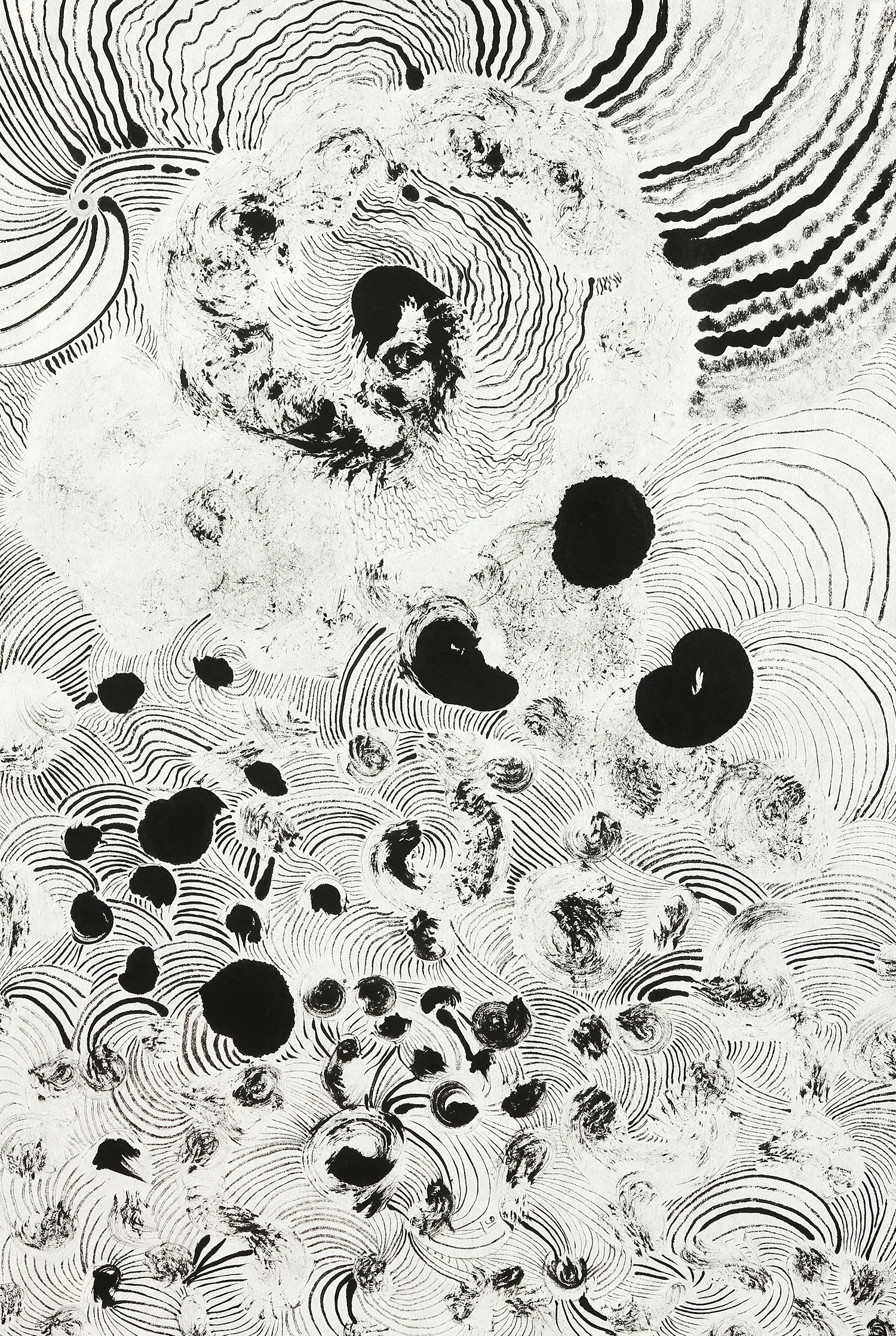    Cosmic Flow &nbsp;&nbsp; sumi ink on paper &nbsp; 23" x 17" &nbsp; 2016               