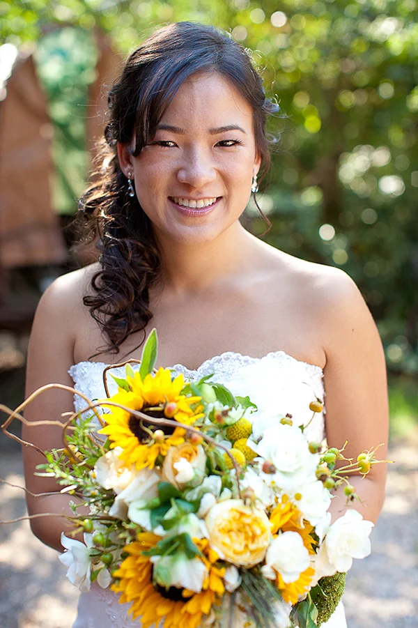 sunflowers, rose hips and curly willow, all farm fresh