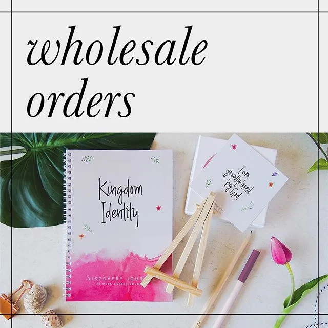 Did you know that we do wholesale orders? YES we do!! ✨✨✨ If you’ve been looking for Christian resources to use for your next women’s ministry/connect group devotional, or if you’re interested in stocking Wild Lily Resources in your book store, we’ve got you sorted! ✨👌 There’s a wholesale section on our website to make it easier for you to make your wholesale orders! ✨

P.S this goes for all of our Wild Lily Resources products and so if you are also looking for Sunday school resources, we have our Kids Kingdom Affirmation Cards available for wholesale too! ✨

#wildlilyresources #kingdomidentity #kingdomidentityjournal #christianresources #ministryresources #womensministry #subdayschool #christianjournals #guidedjournal #kingdomaffirmations #wholesale #devotional #christianbookstore #christianproducts
