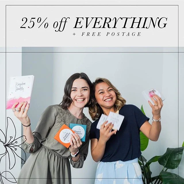 🎉 25% OFF EVERYTHING! 🎉Whooohooo kick starting our Thanks Giving Sales by giving away 25% OFF everything + Free Postage! 
Yep. Starts right now! 🎉
Use the code: “KINGDOM25” 👑✨ ✨Kingdom Affirmation Cards ✨Kingdom Identity Journal ✨Kids Kingdom Affirmation Cards 
They are all on sale with free postage! 🎉

Perfect time to gift yourself your loved ones meaningful gifts for Christmas! 👑

www.wildlilyresources.con

#blackfridaysales #meaningfulgifts #christmasgiftideas #wildlilyresources #christianresources #kingdomidentityjournal #kingdomaffirmationcards #speaklife #godsword #kingdommindset #ministryresources