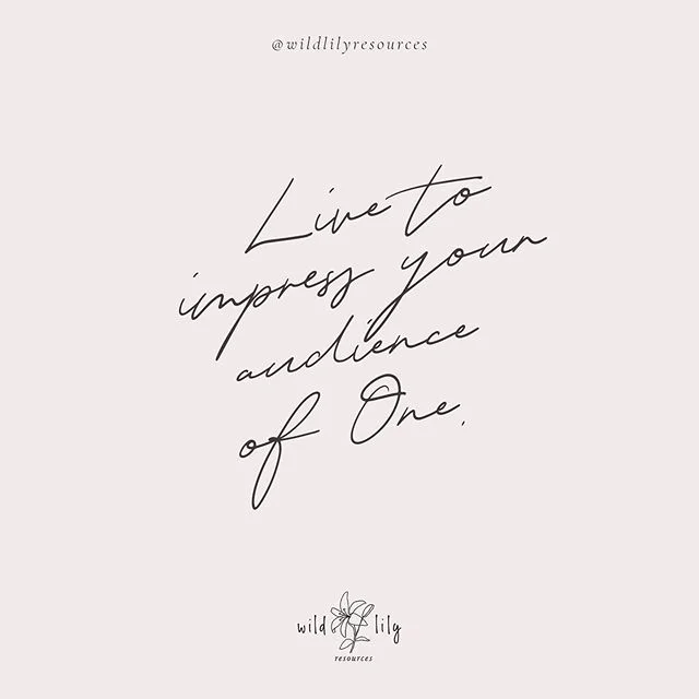 Heart Check : Remember the main reason why we do what we do.✨ We were created to give God glory. To live a life of worship in honor and adoration to our Father God. Our audience of one. ✨

No matter what you are doing, no matter what your creating, no matter what your building, remember our main focus. ✨

We’re not here to please the crowd but to live to impress our audience of one ✨

#kingdomaffirmations #kingdommindset #kingdomidentity #wildlilyresources #christianresources #christianjournals #christianproducts #ministrytools #ministryresources #churchresources #christiandevotionals #audienceofone