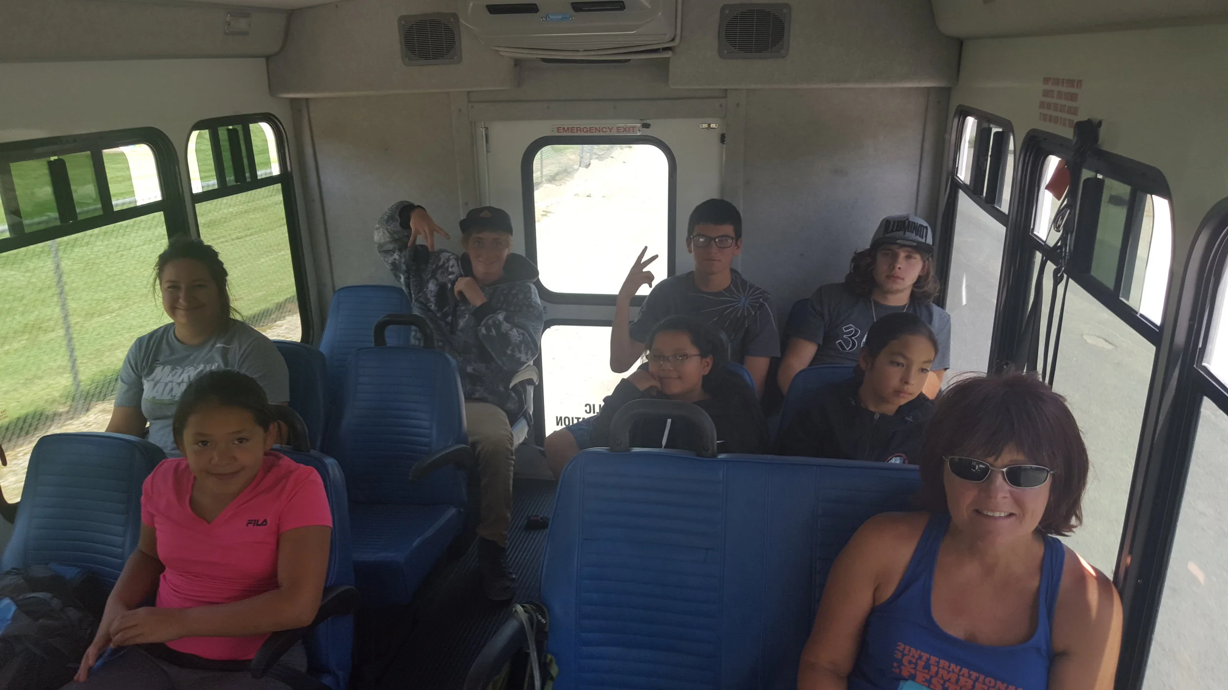 Photo: Emily Weldon. Lander, Riverton, and Wind River Indian Reservation youth on their way to their first climbing experience during the International Climbers Festival in 2016.