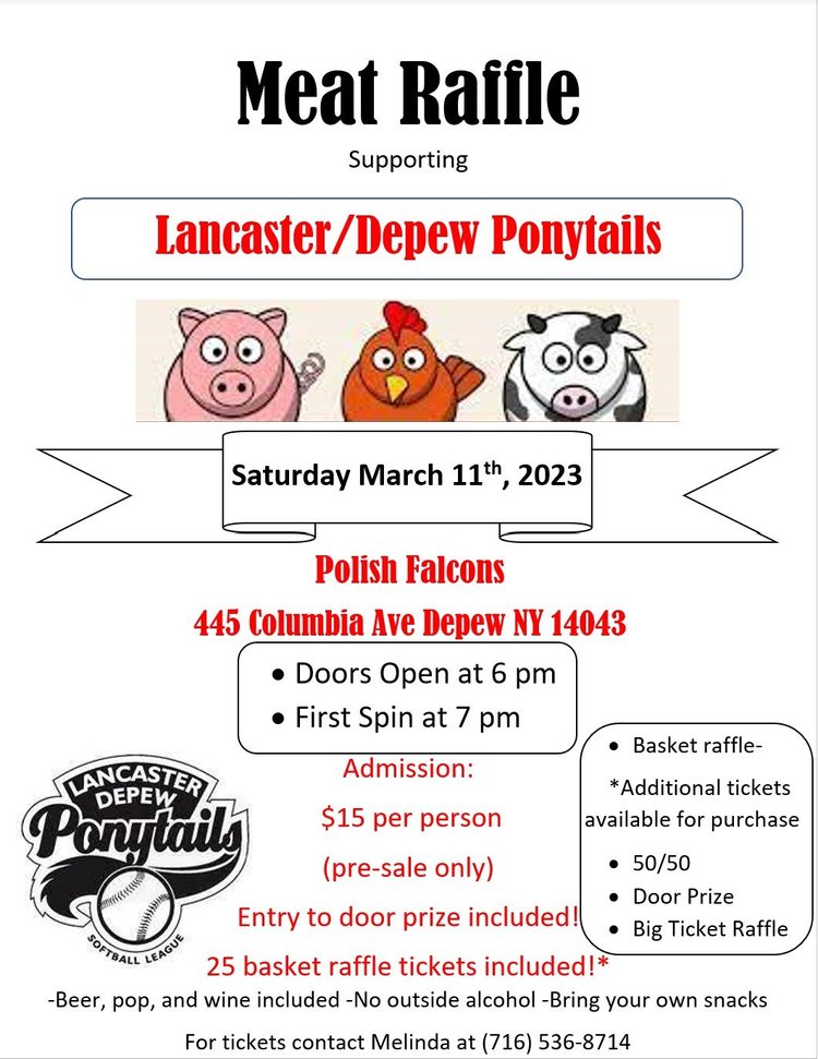 Lancaster/Depew Ponytails Meat Raffle ***Hosted by WNY Meat Raffles