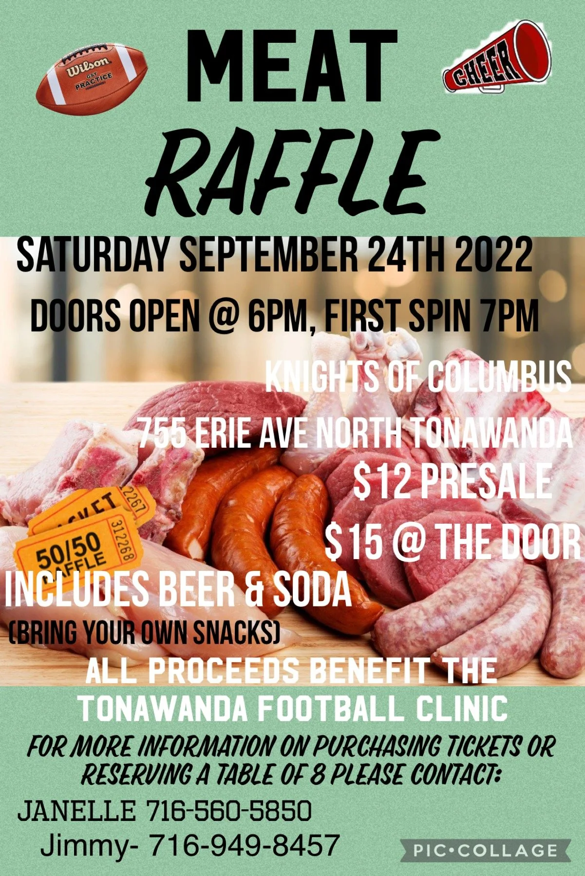 Tonawanda Football Clinic Meat Raffle ***Hosted by Mark 