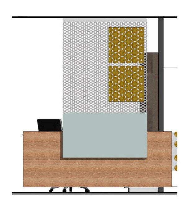 Reception Desk Elevation Color