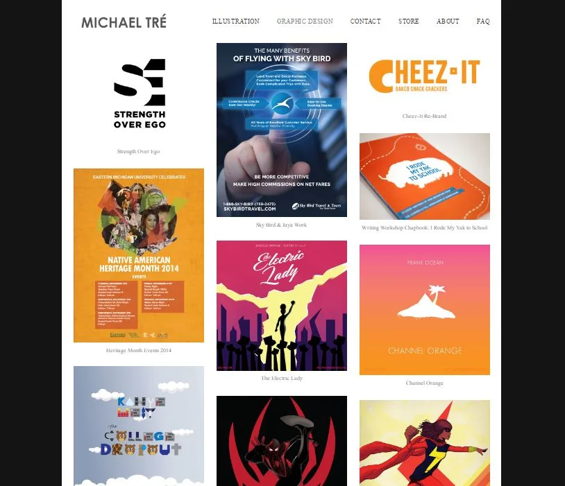 Screenshot of my original website layout. Navigation links were originally in a sans serif font, but I think it disappeared with google's archiving process.